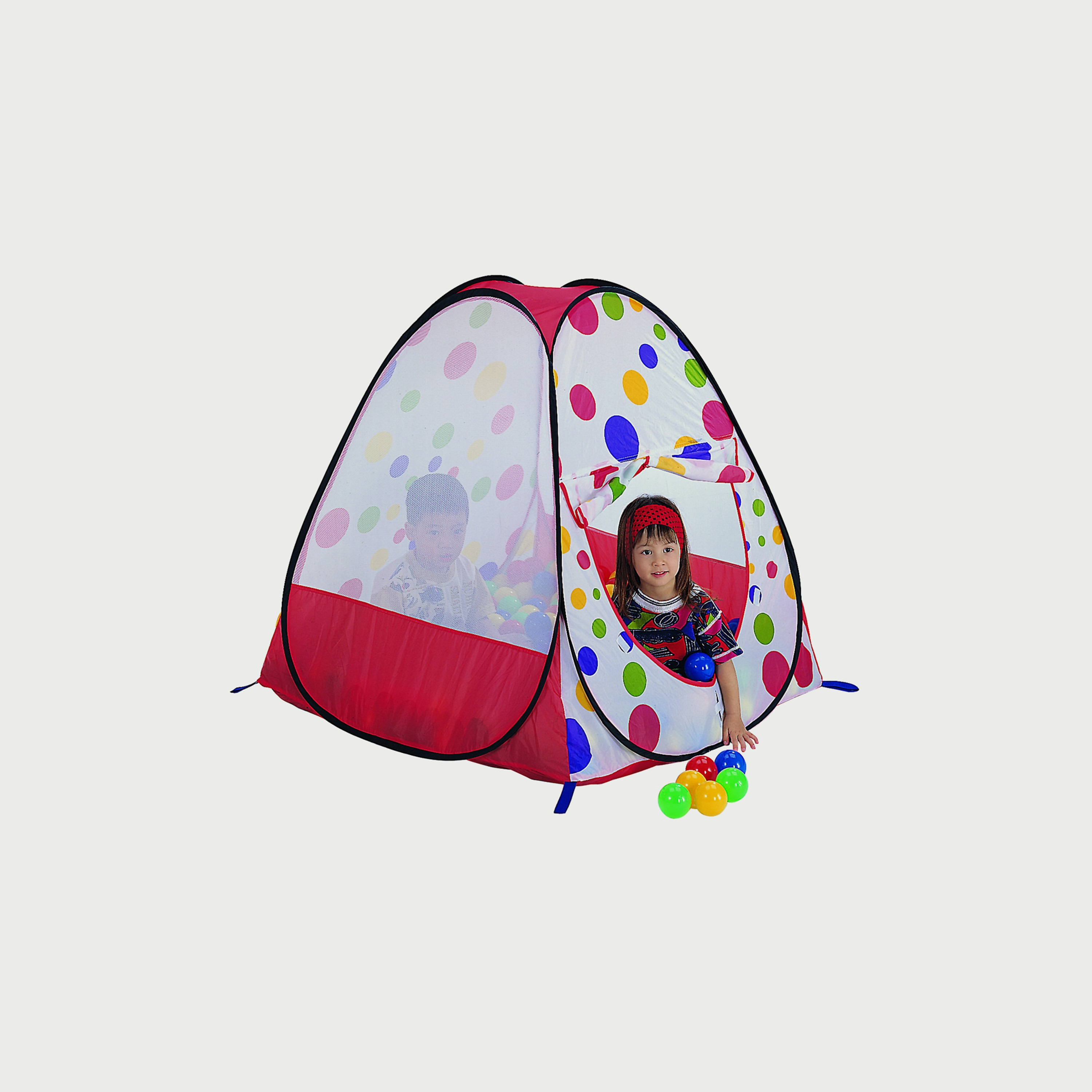 خيمة لعب للأطفال مع 100 كرة ملونة من أملا، أحمر-baby-infantactivity-image-2