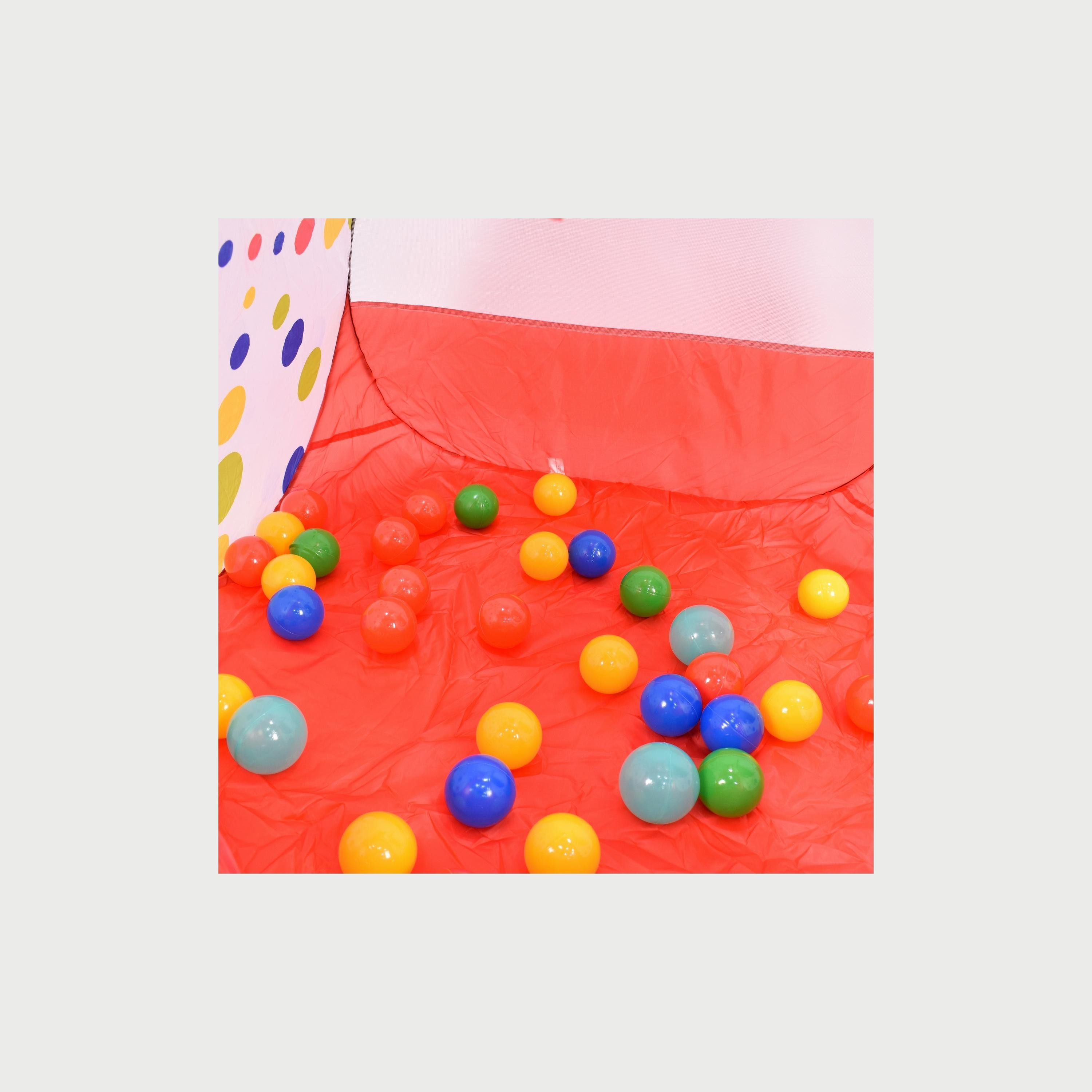 خيمة لعب للأطفال مع 100 كرة ملونة من أملا، أحمر-baby-infantactivity-image-4