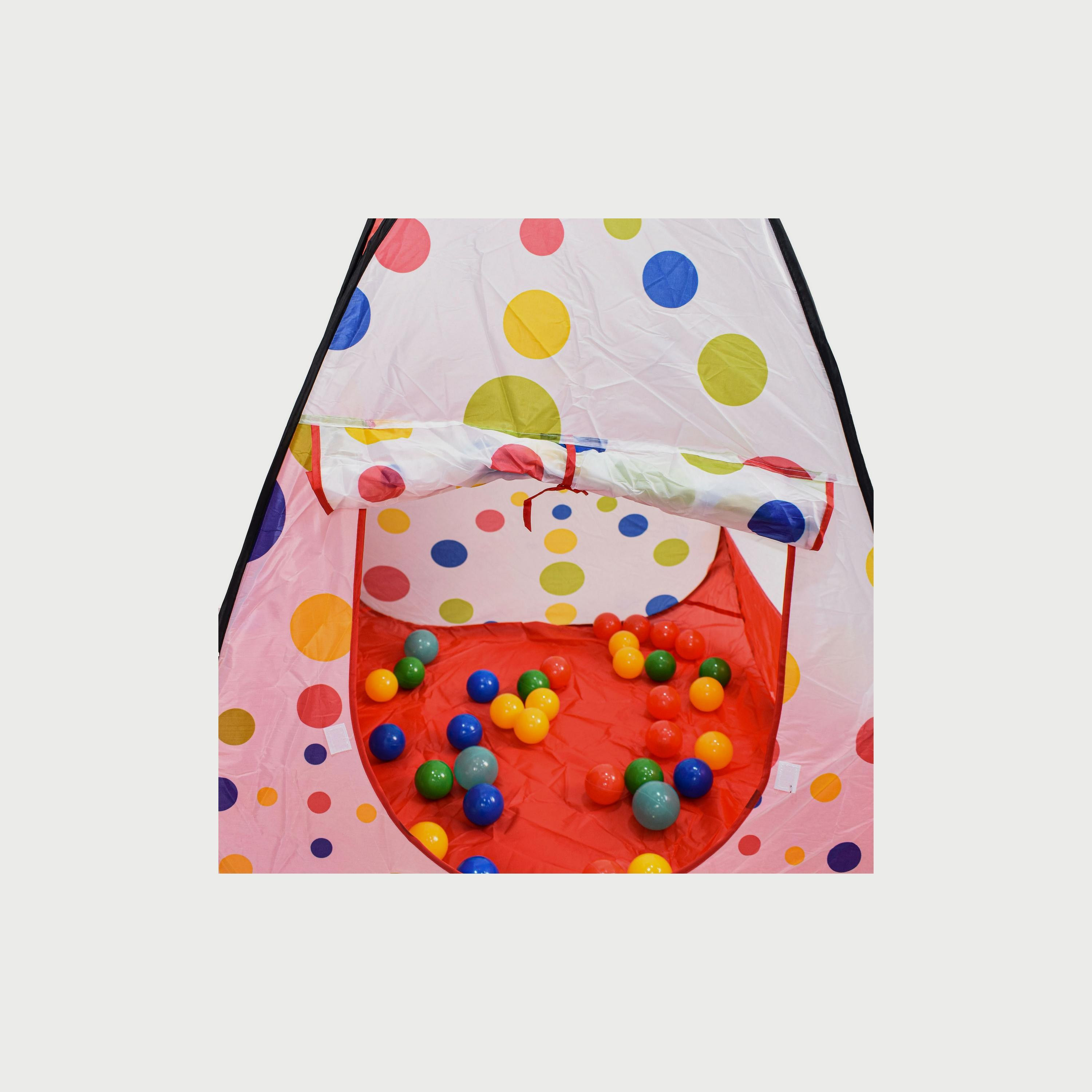 خيمة لعب للأطفال مع 100 كرة ملونة من أملا، أحمر-baby-infantactivity-image-5