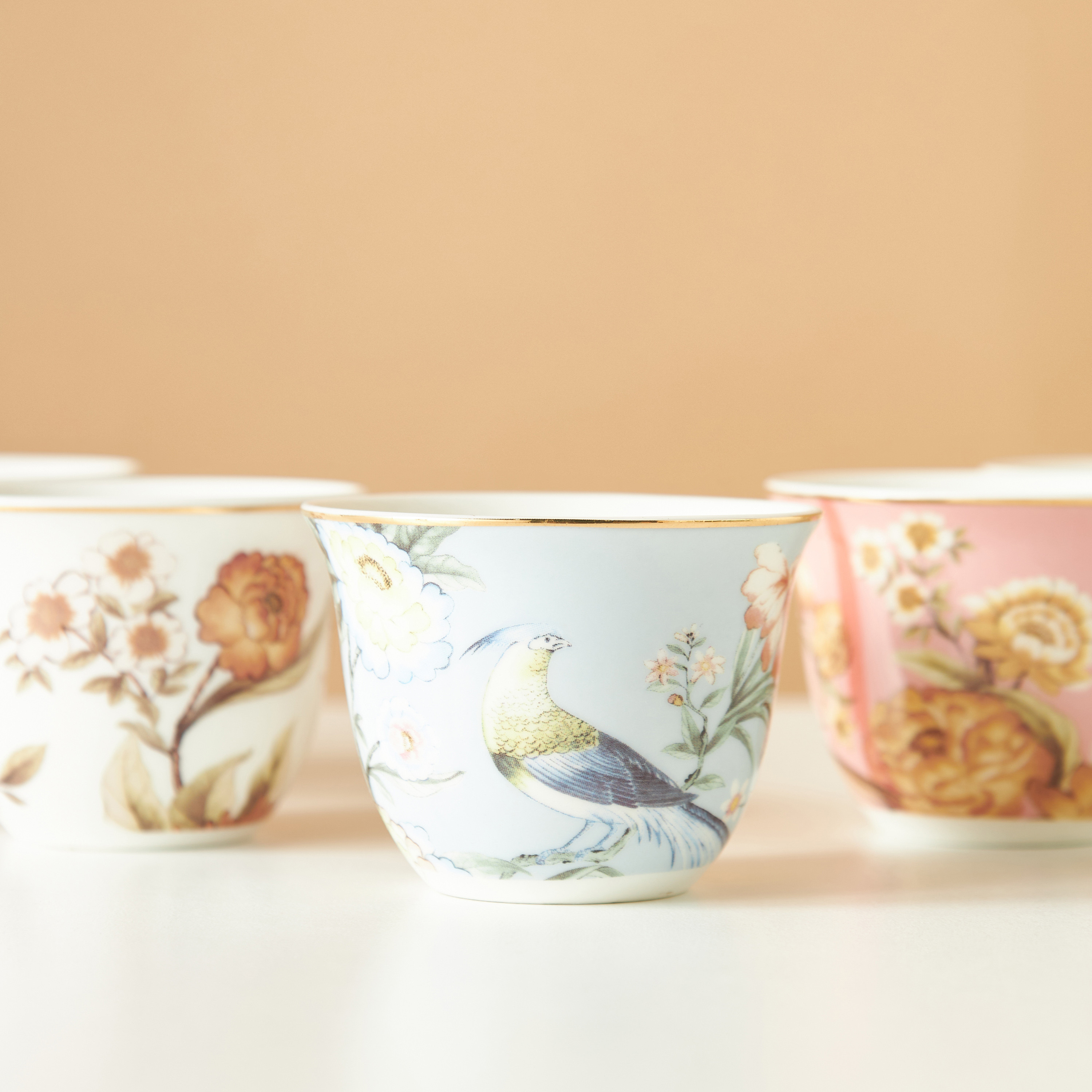 طقم فناجين قهوة خزف صيني بطبعات - 6 قطع-household-dining-teaandcoffee-teaandcoffeesets-image-5