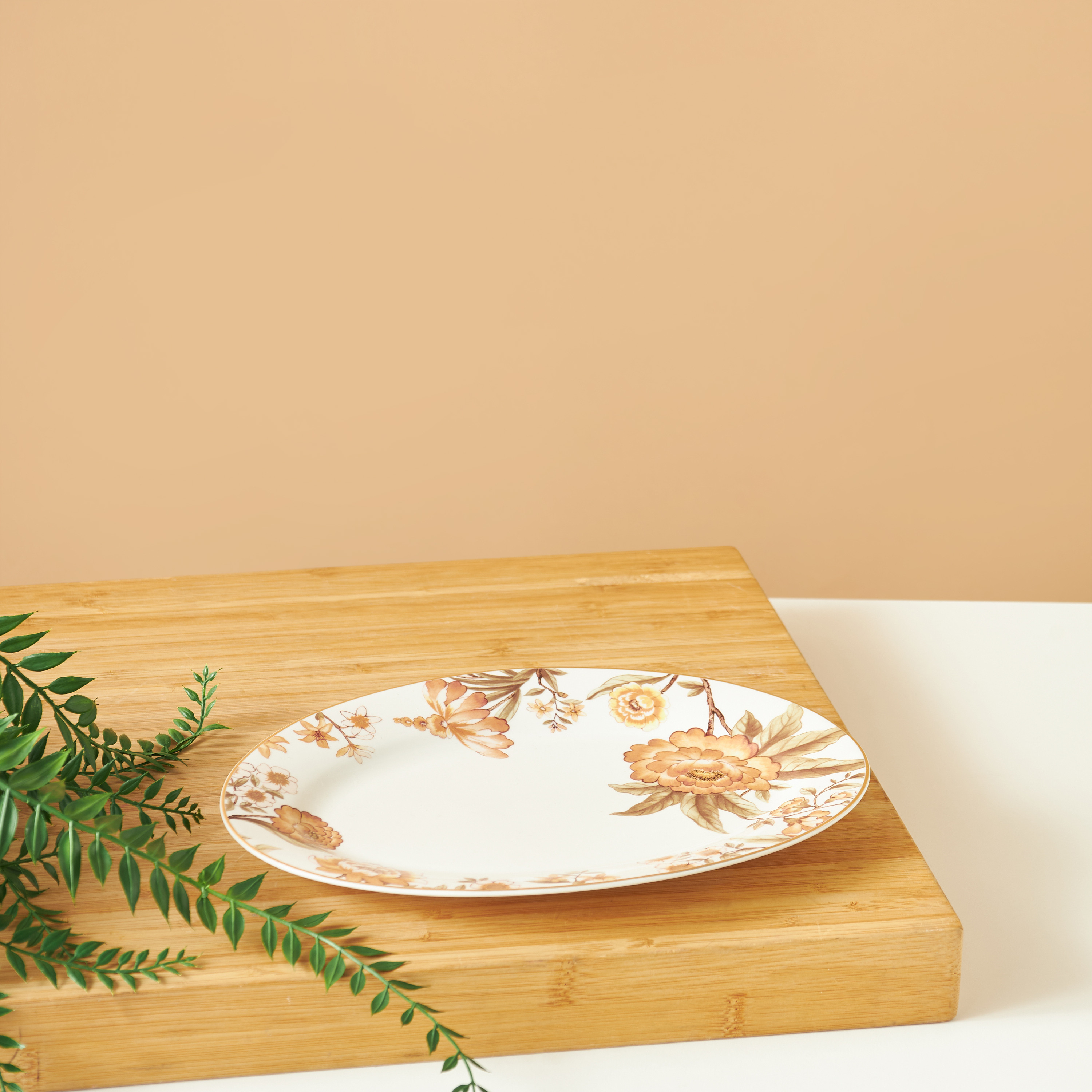 Floral Print Bone China Oval Serving Plate - 10 cms-household-dining-serveware-servingplatters-image-1