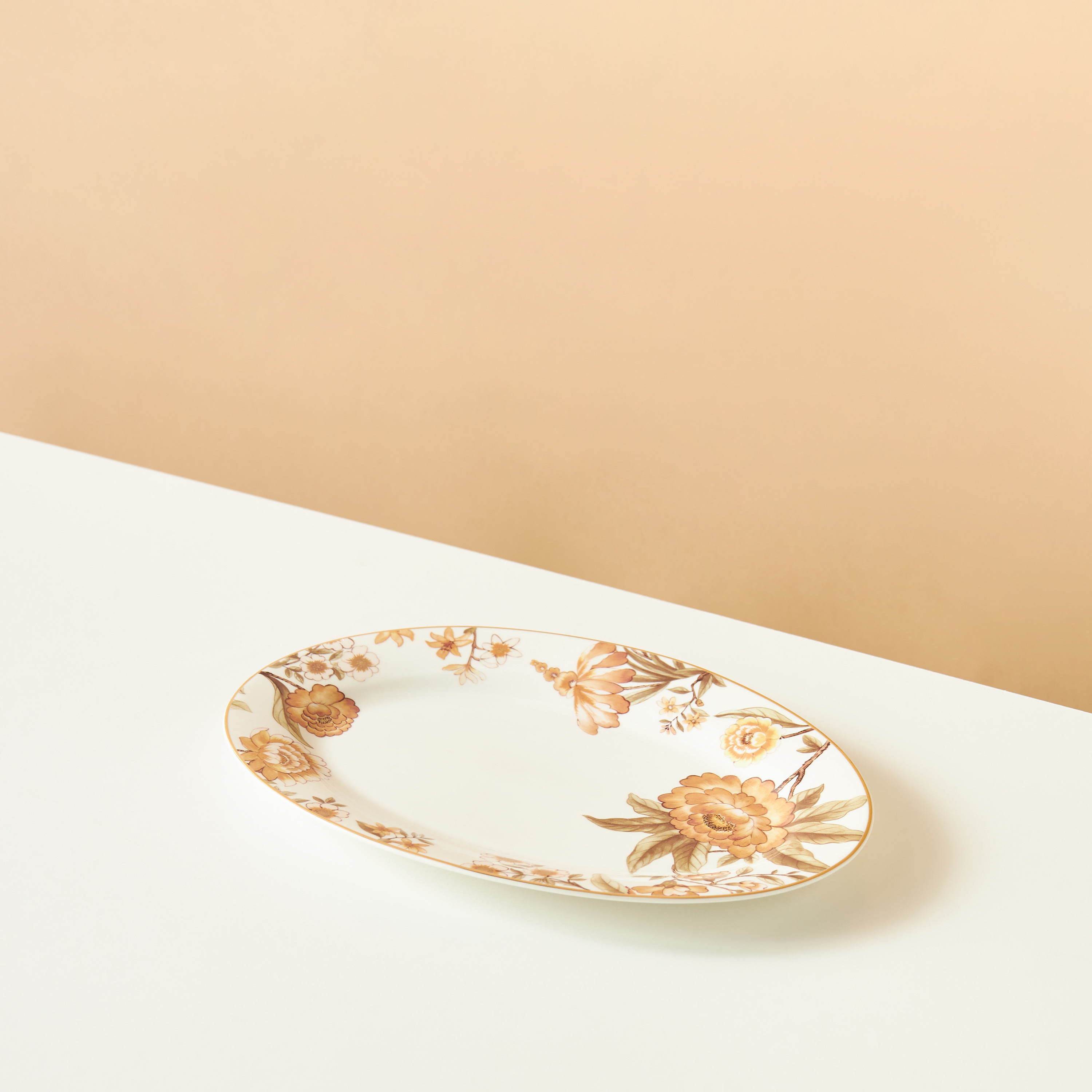 Floral Print Bone China Oval Serving Plate - 10 cms-household-dining-serveware-servingplatters-image-3
