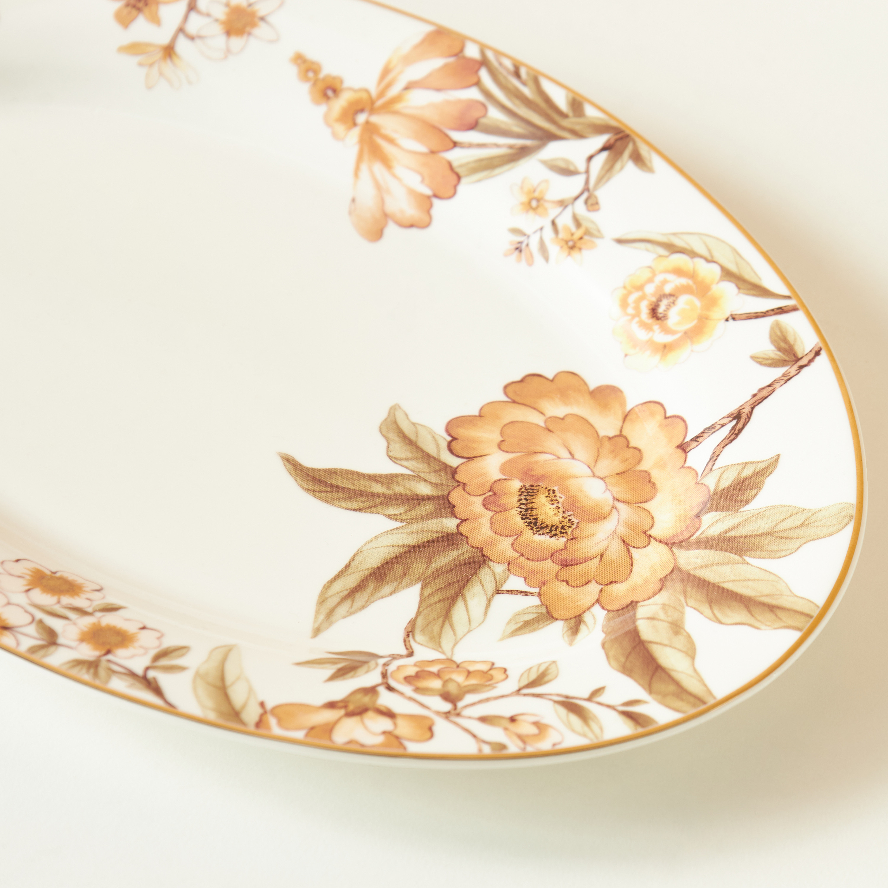 صحن تقديم بيضاوي خزف صيني بطبعات أزهار - 10 سم-household-dining-serveware-servingplatters-image-4