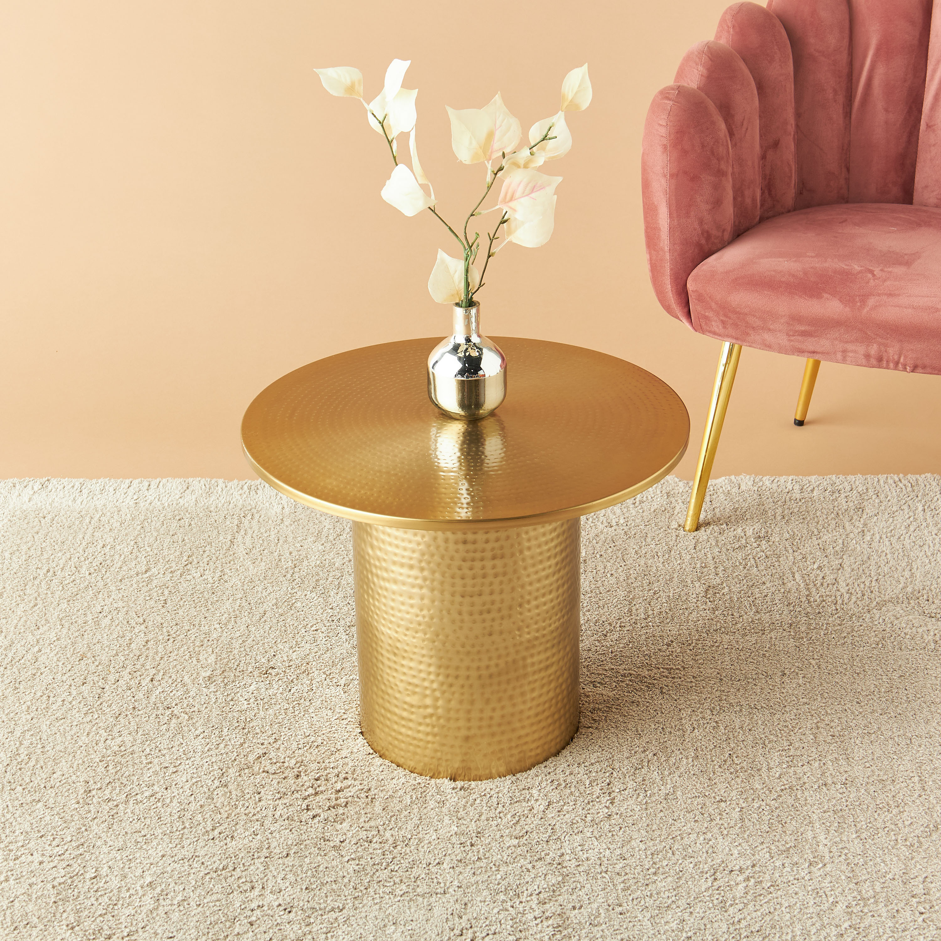 Round metal deals side table