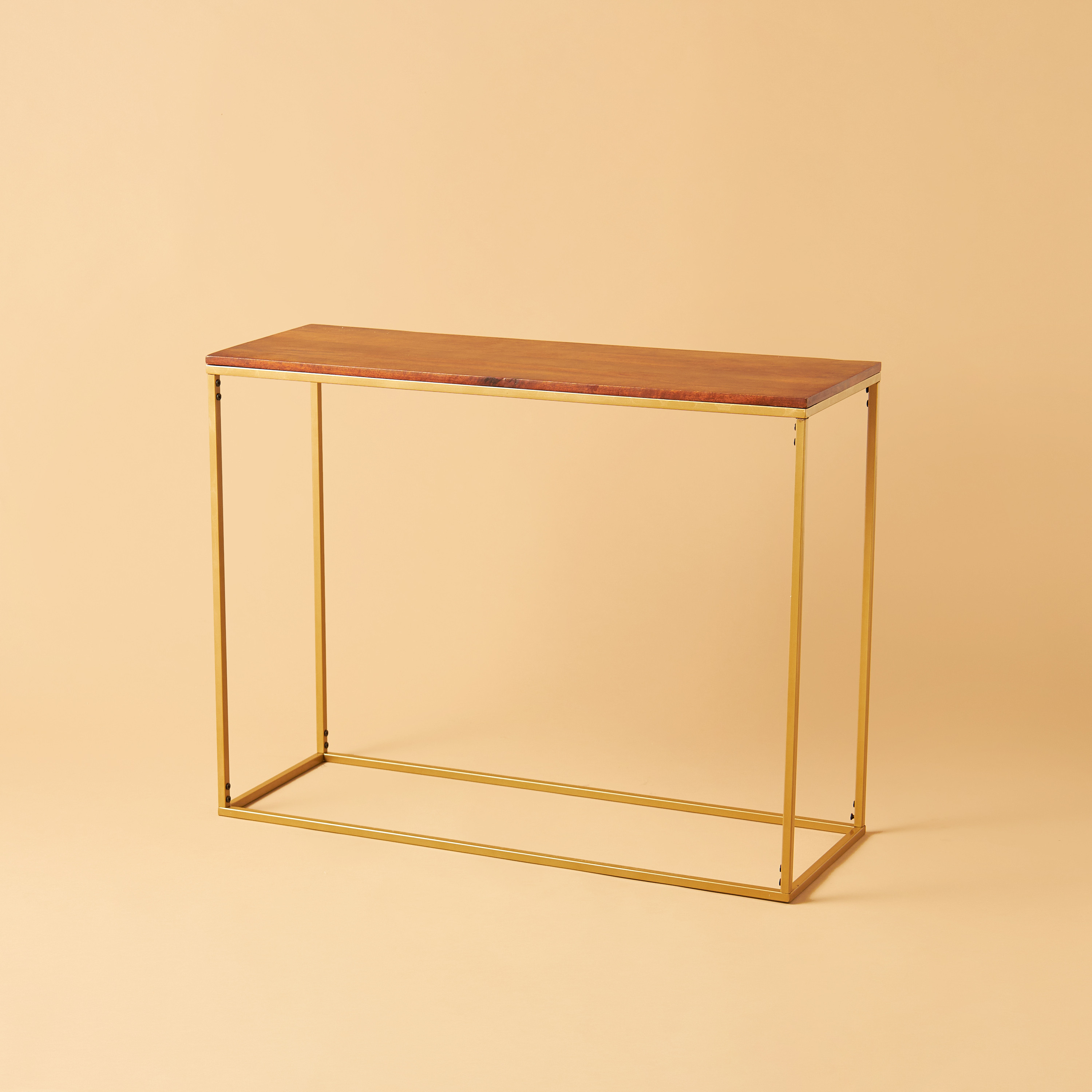 Rectangular Wooden Top Console Table - 102x36x76 cms-furniture-livingroom-consoletablesandmirrors-image-2