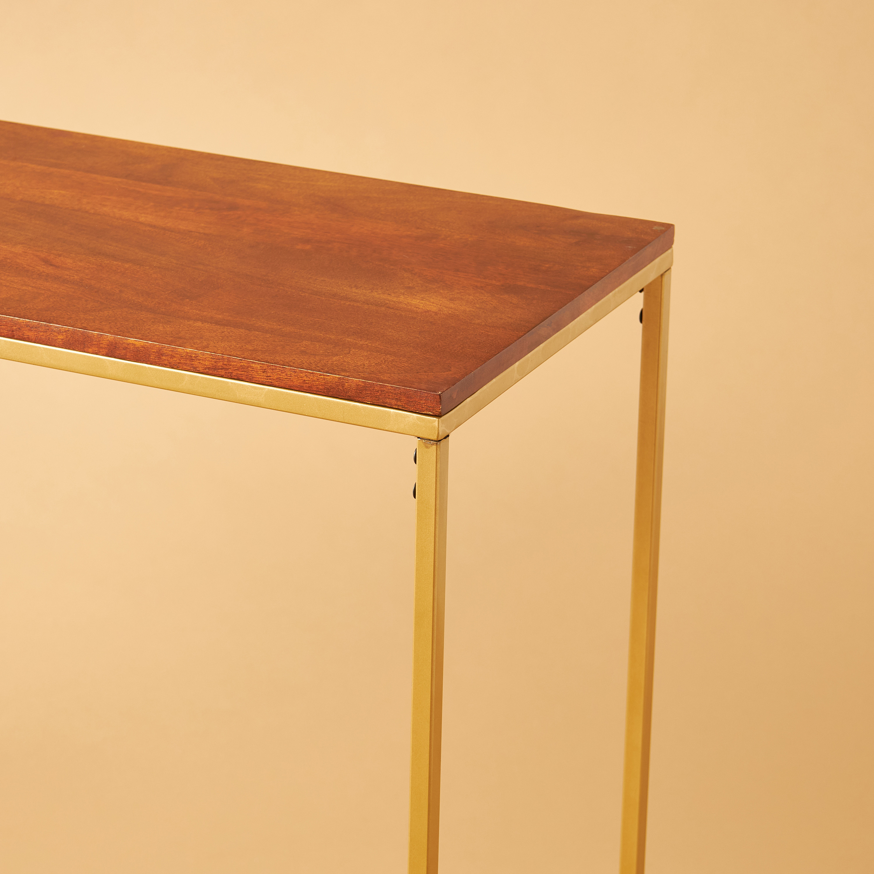 Rectangular Wooden Top Console Table - 102x36x76 cms-furniture-livingroom-consoletablesandmirrors-image-3