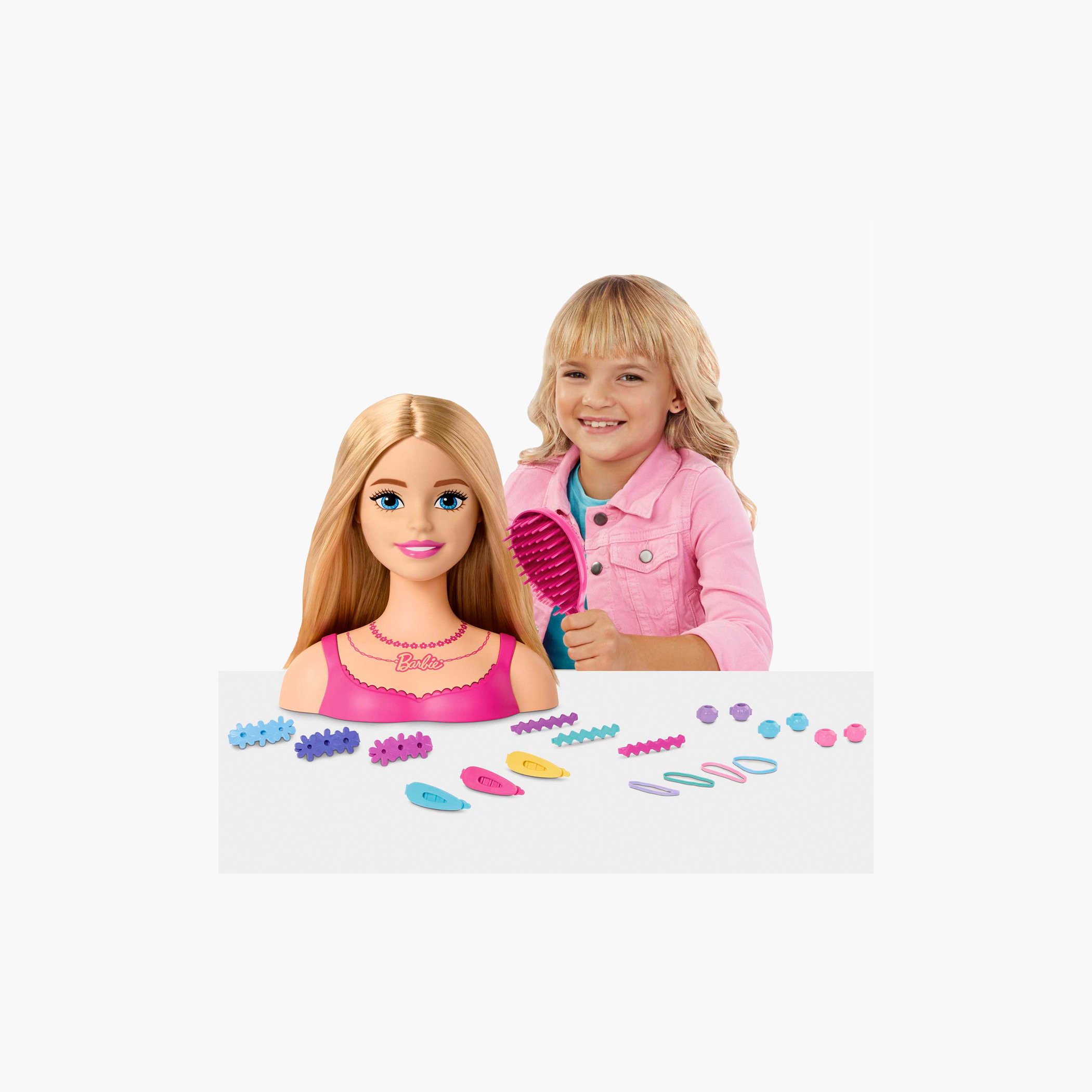 Barbie Doll Styling Head, Blond Hair with 20 Colorful Accessories, Doll Head for Hair Styling-toys-dollsandplaysets-dollplaysets-image-2
