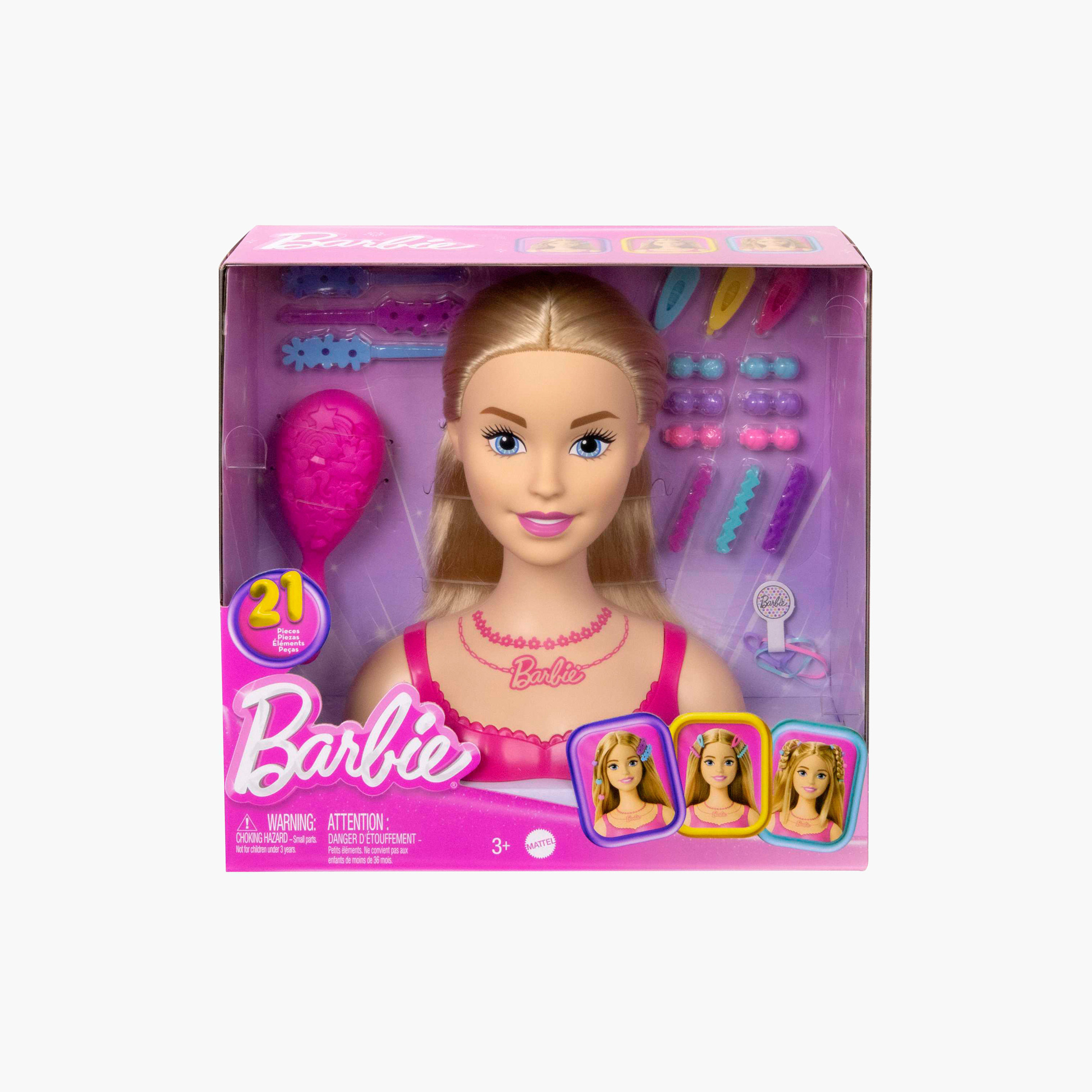 Barbie Doll Styling Head, Blond Hair with 20 Colorful Accessories, Doll Head for Hair Styling-toys-dollsandplaysets-dollplaysets-image-6