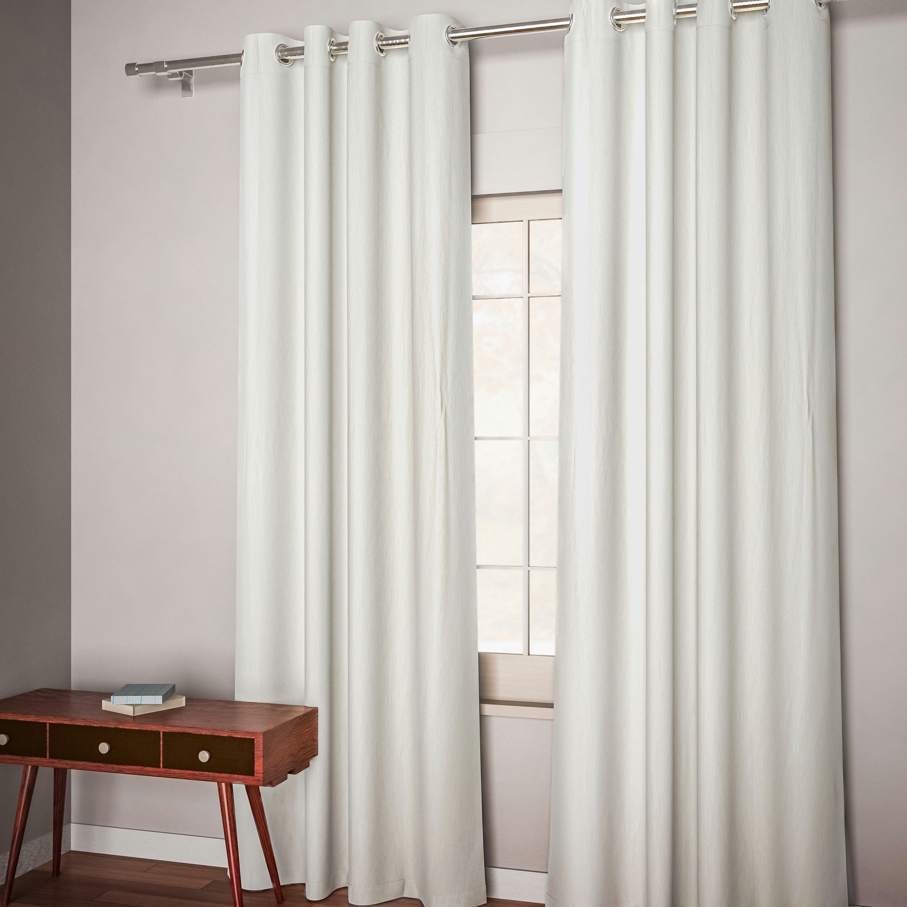 Textured 2-Piece Curtain Set - 240x140 cms-household-windows-curtains-image-2