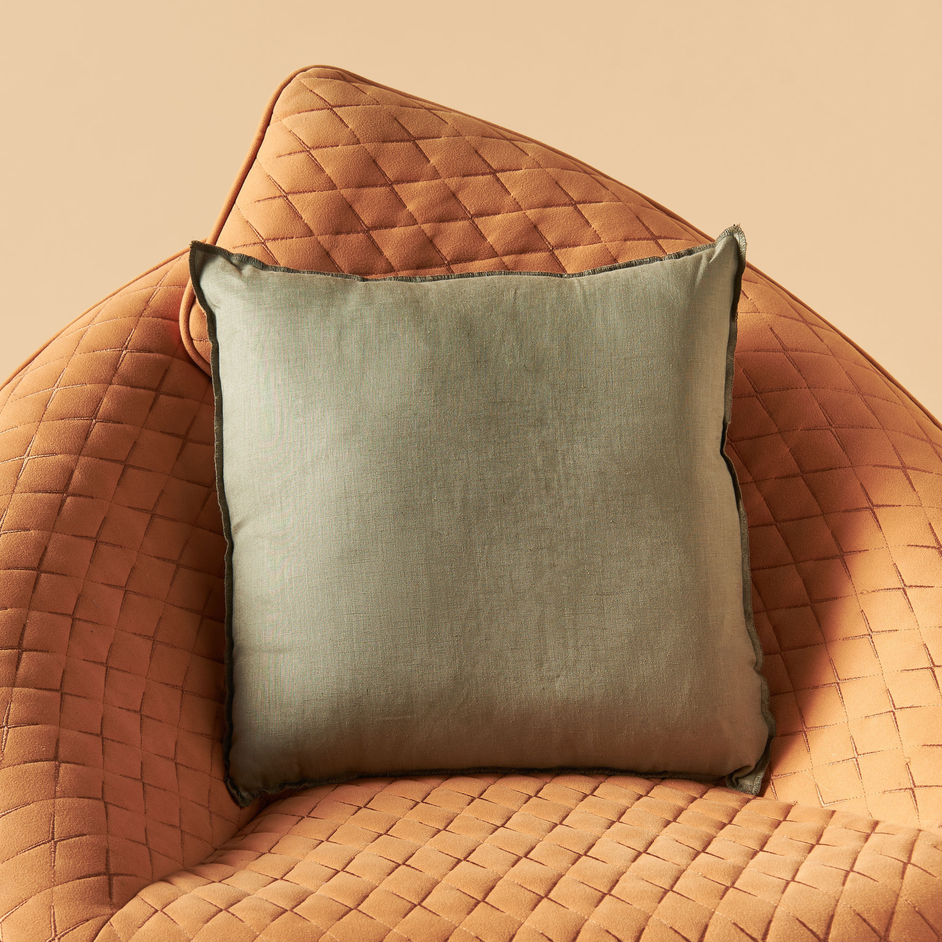Textured Cushion with Fringe Detail - 45x45 cms-household-cushionsandthrows-filledcushions-decorativecushions-image-2