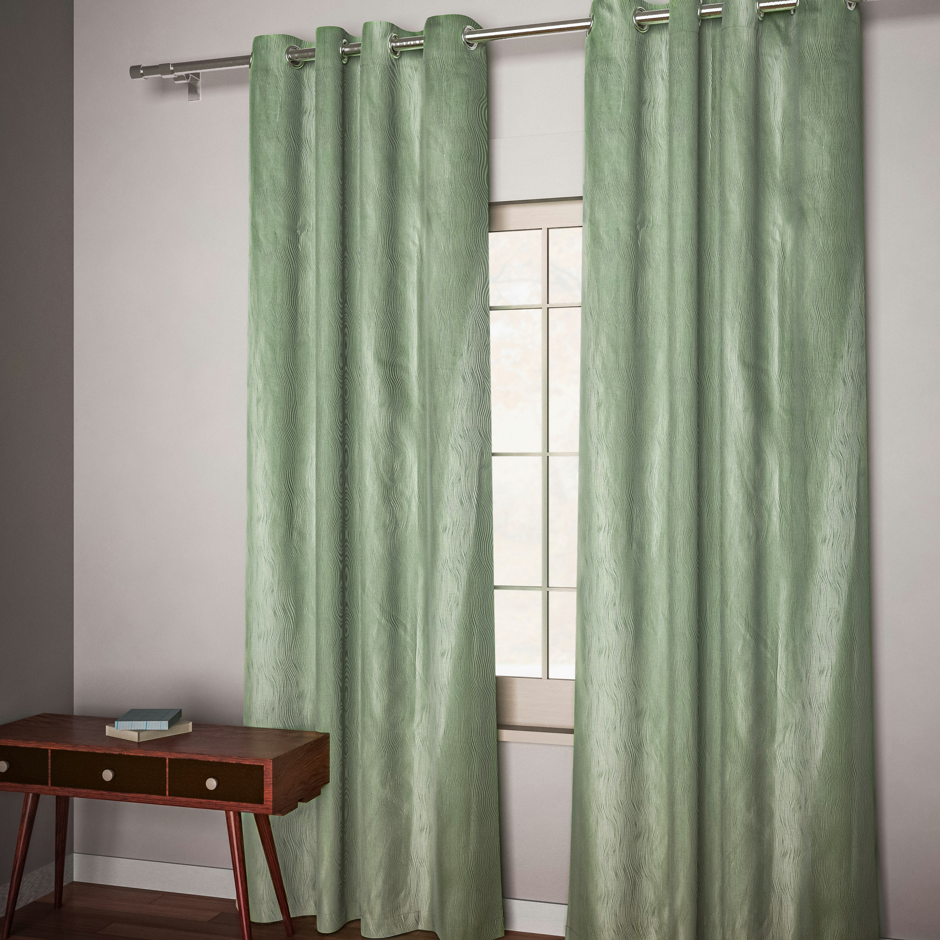 Jacquard Curtain with Eyelet - 135x240 cms-household-windows-curtains-image-2