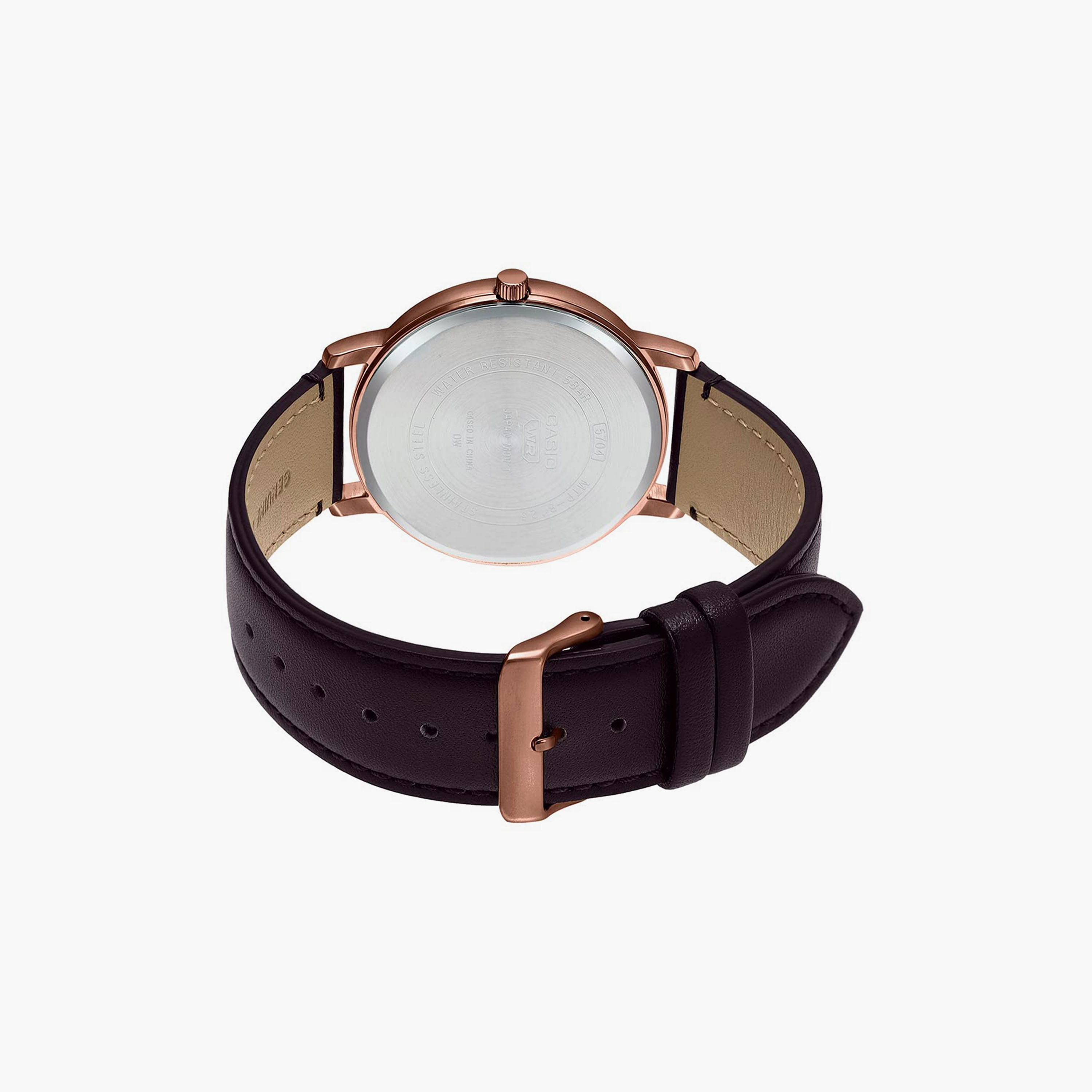 Casio Men Maroon Analog Leather Strap Watch | MTP-B125RL-5AVDF | 41 MM-men-watchesandjewellery-watches-image-3