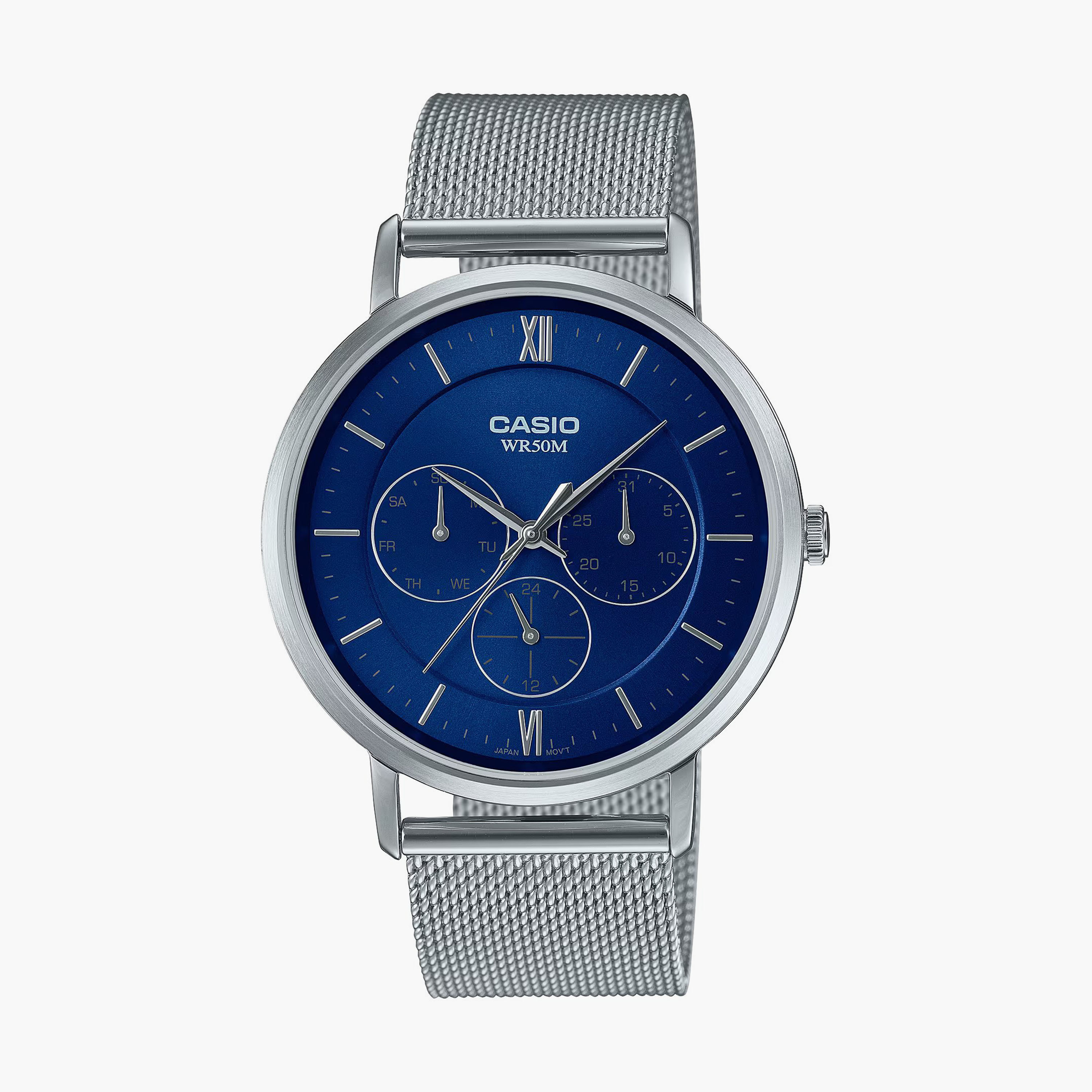 MTP-B300D-2AVDF | ساعة كرونوغراف فضية بسوار ستانلس ستيل من كاسيو للرجال-men-watchesandjewellery-watches-image-1