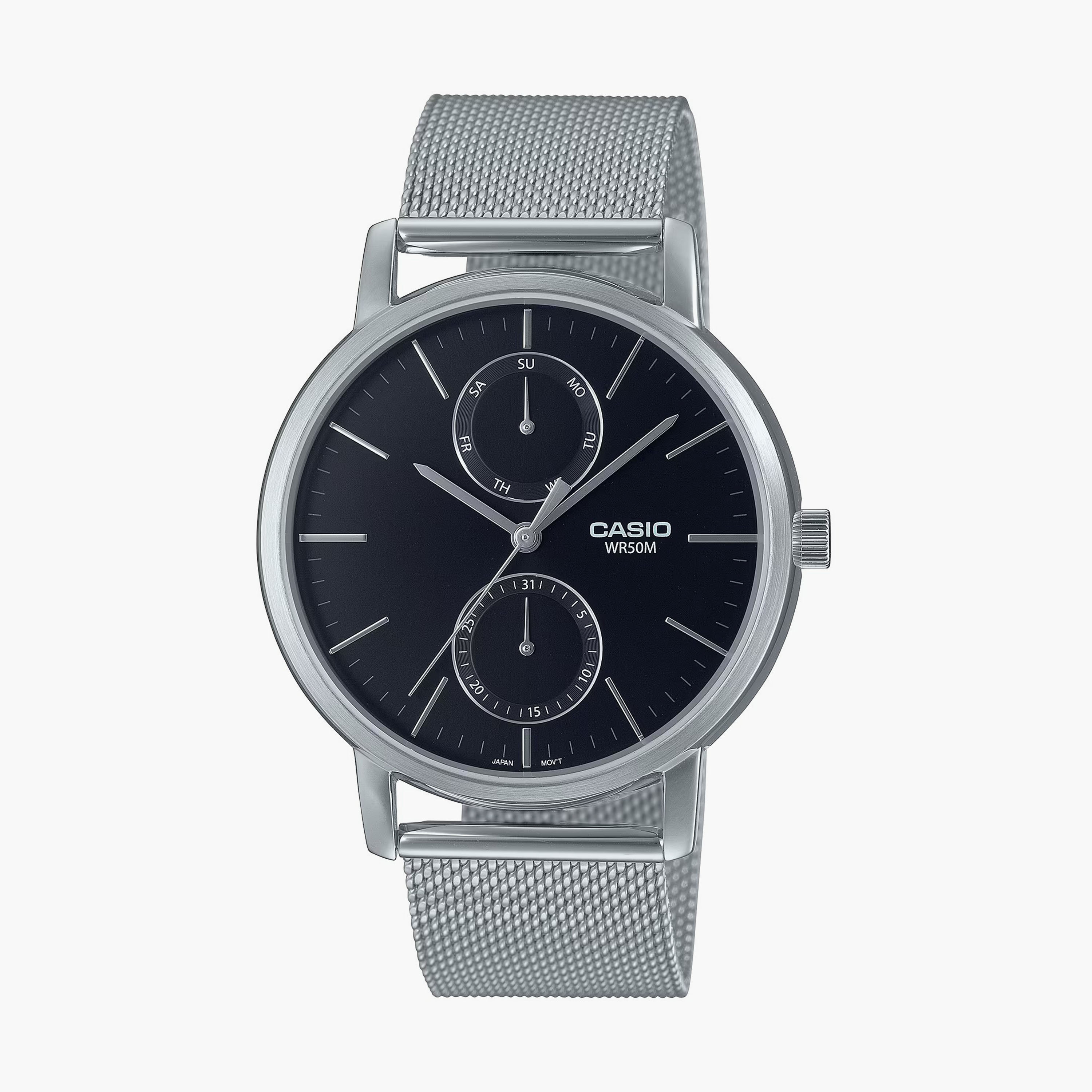 Casio Men Silver Analog Stainless Steel Strap Watch | MTP-B310M-1AVDF-men-watchesandjewellery-watches-image-1