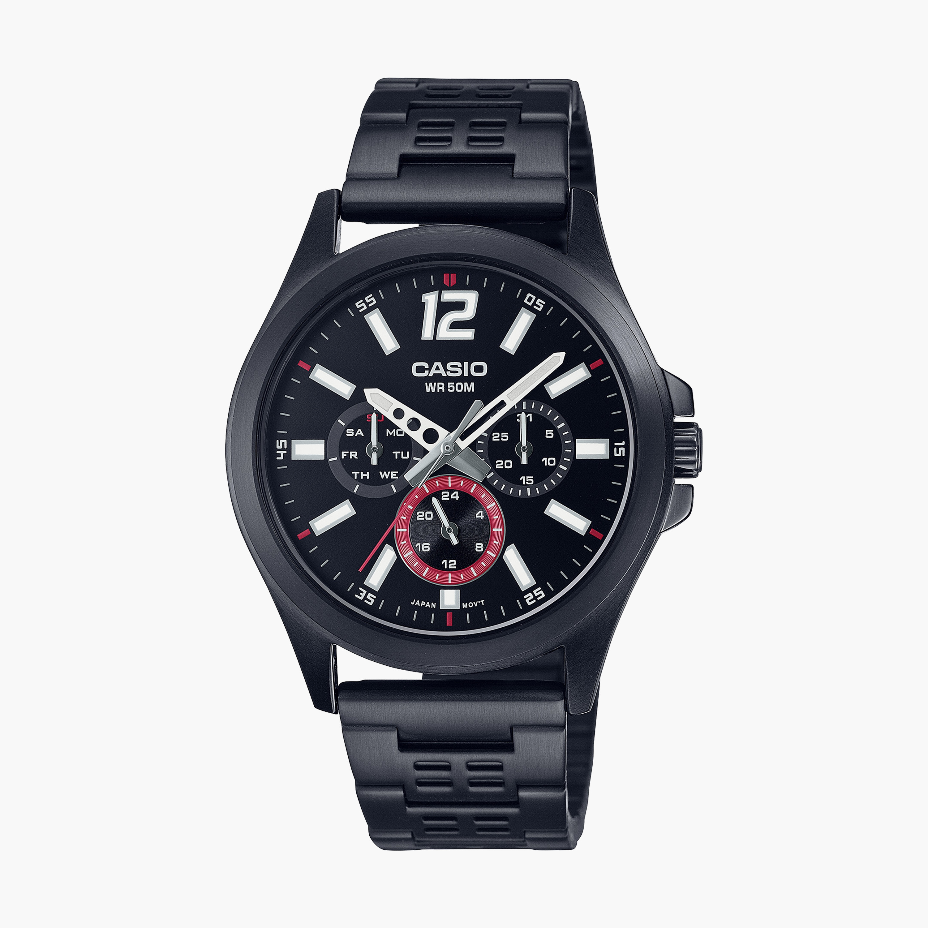 Casio black metal strap best sale