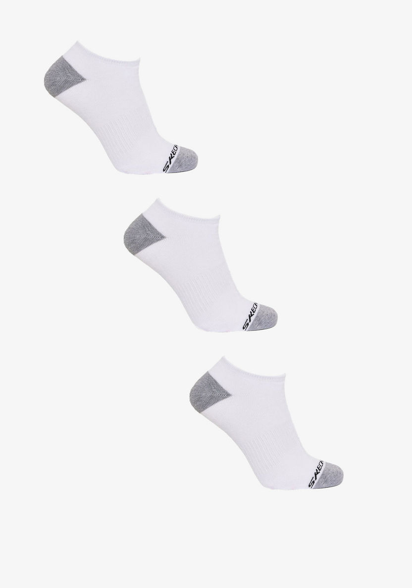 Skechers Logo Detail Terry No Show Socks - Set of 3-Men%27s Socks-image-0