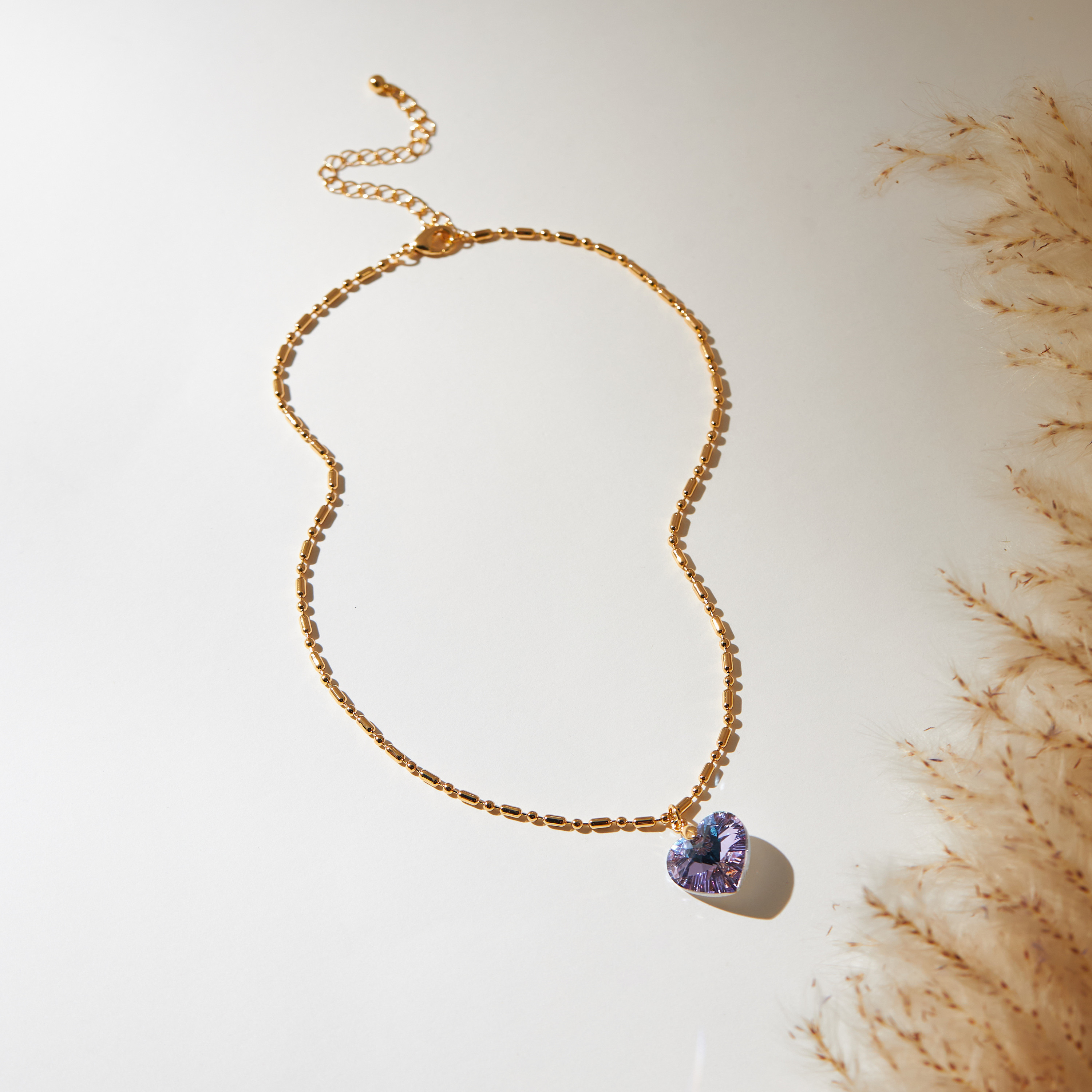 Metallic Multilayer Necklace with Heart Shaped Pendant and Lobster Clasp Closure-women-watchesandjewellery-jewellery-necklacesandpendants-image-1