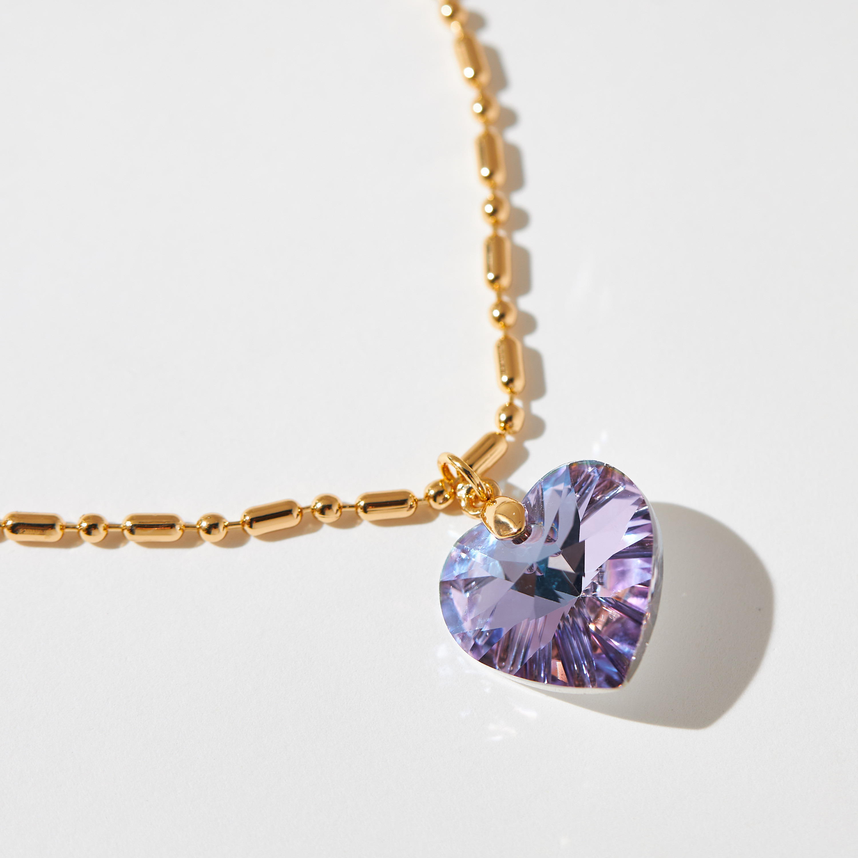 Metallic Multilayer Necklace with Heart Shaped Pendant and Lobster Clasp Closure-women-watchesandjewellery-jewellery-necklacesandpendants-image-2