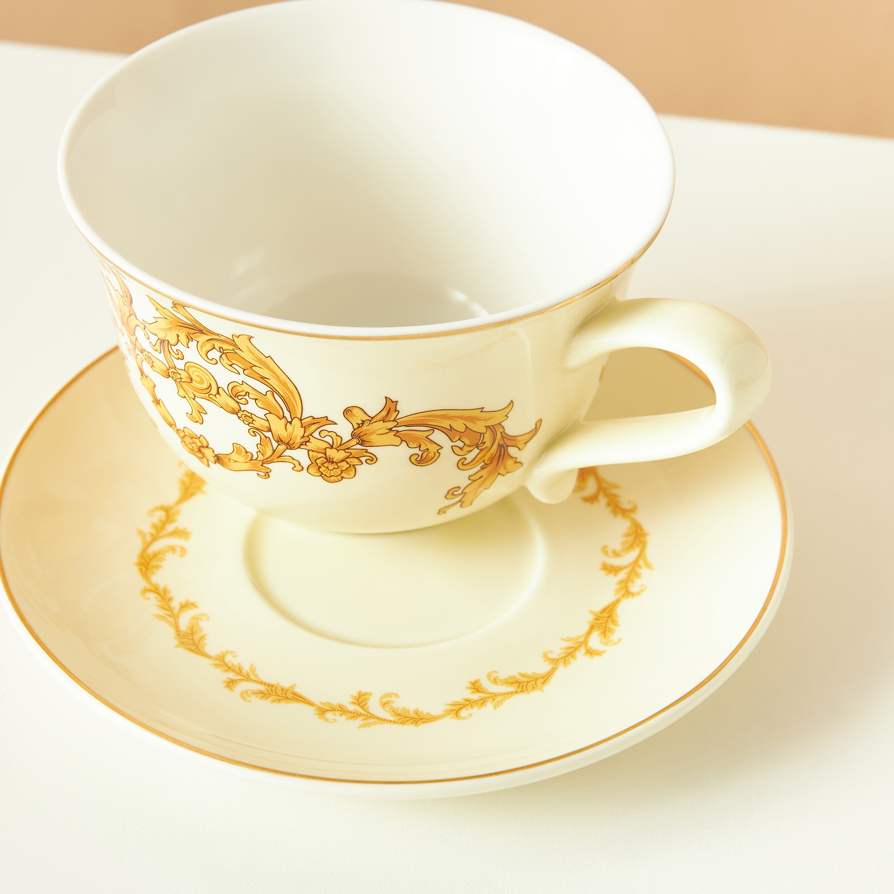 Gia Como Floral Print Porcelain Cup and Saucer Set - 200 ml-household-dining-teaandcoffee-teaandcoffeesets-image-4