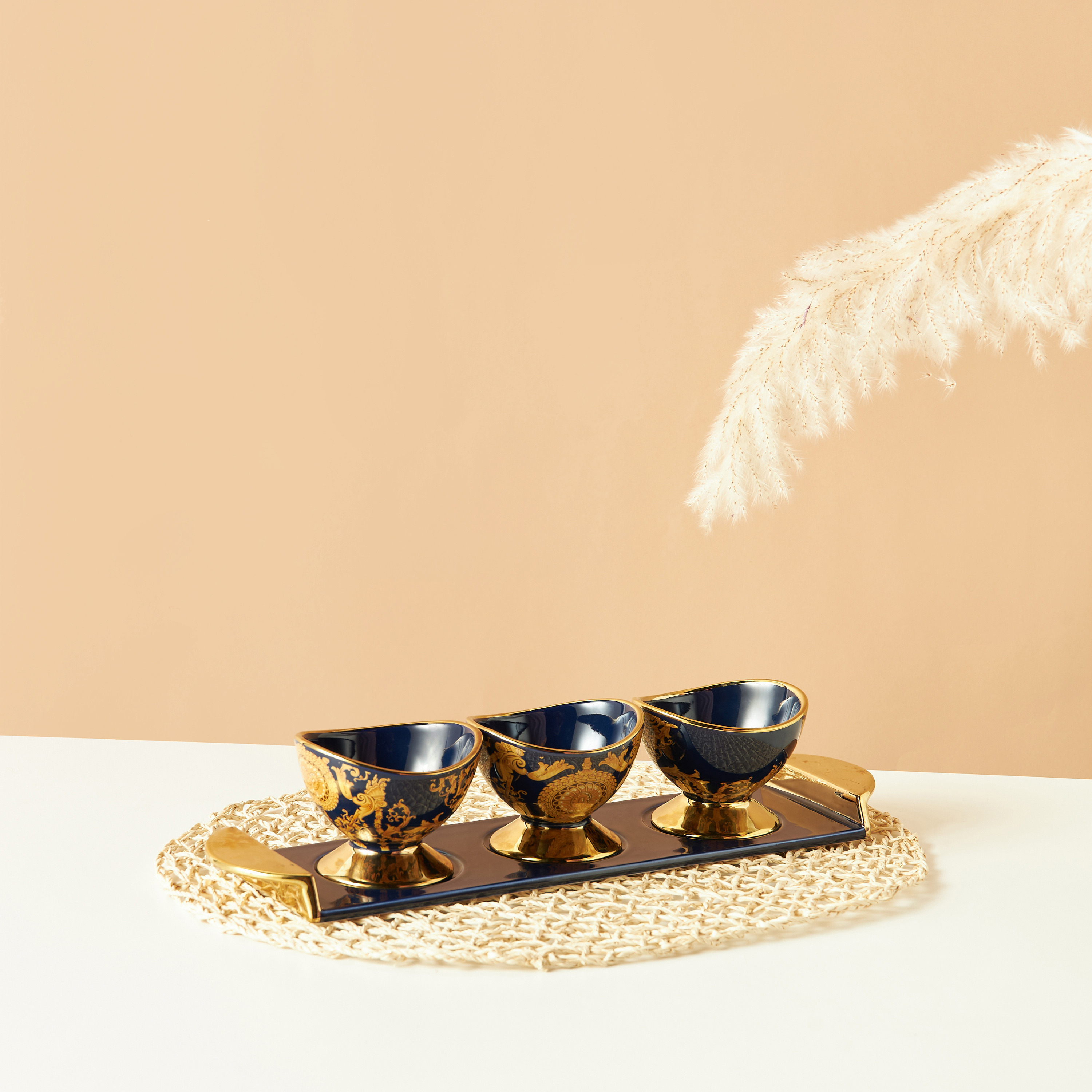 Gia Como 4-Piece Porcelain Bowl and Tray Set-household-dining-dinnerware-bowls-image-1