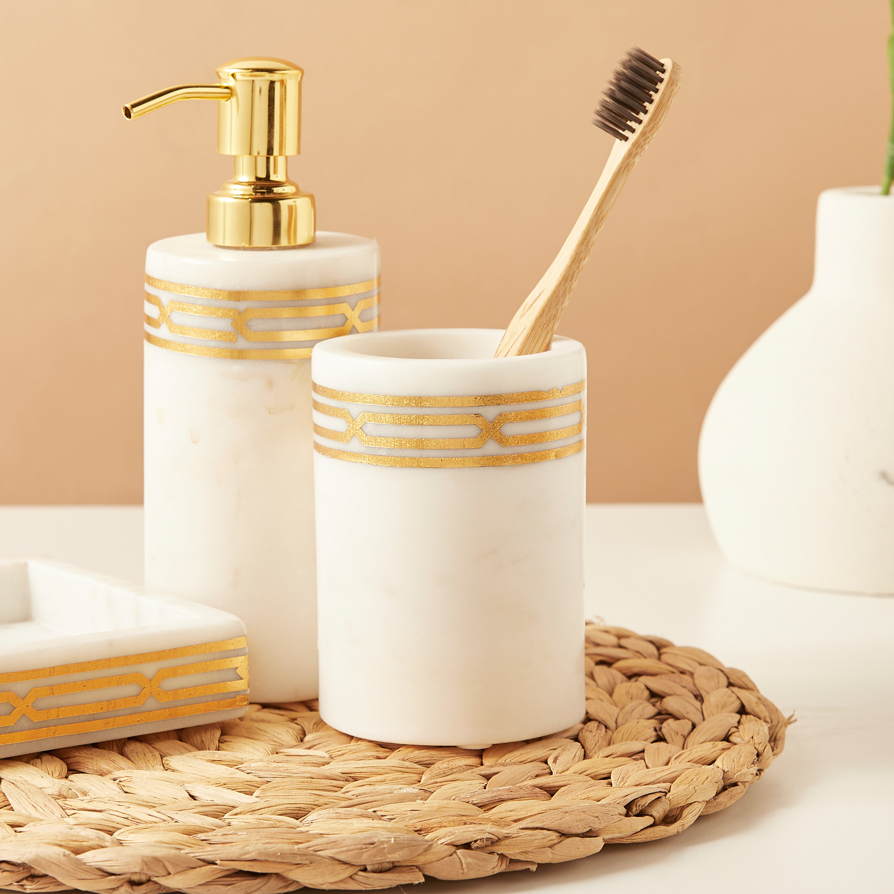 Gia Como Marble Tumbler-household-bathandlaundry-bathaccessories-toothbrushholdersandtumblers-image-1