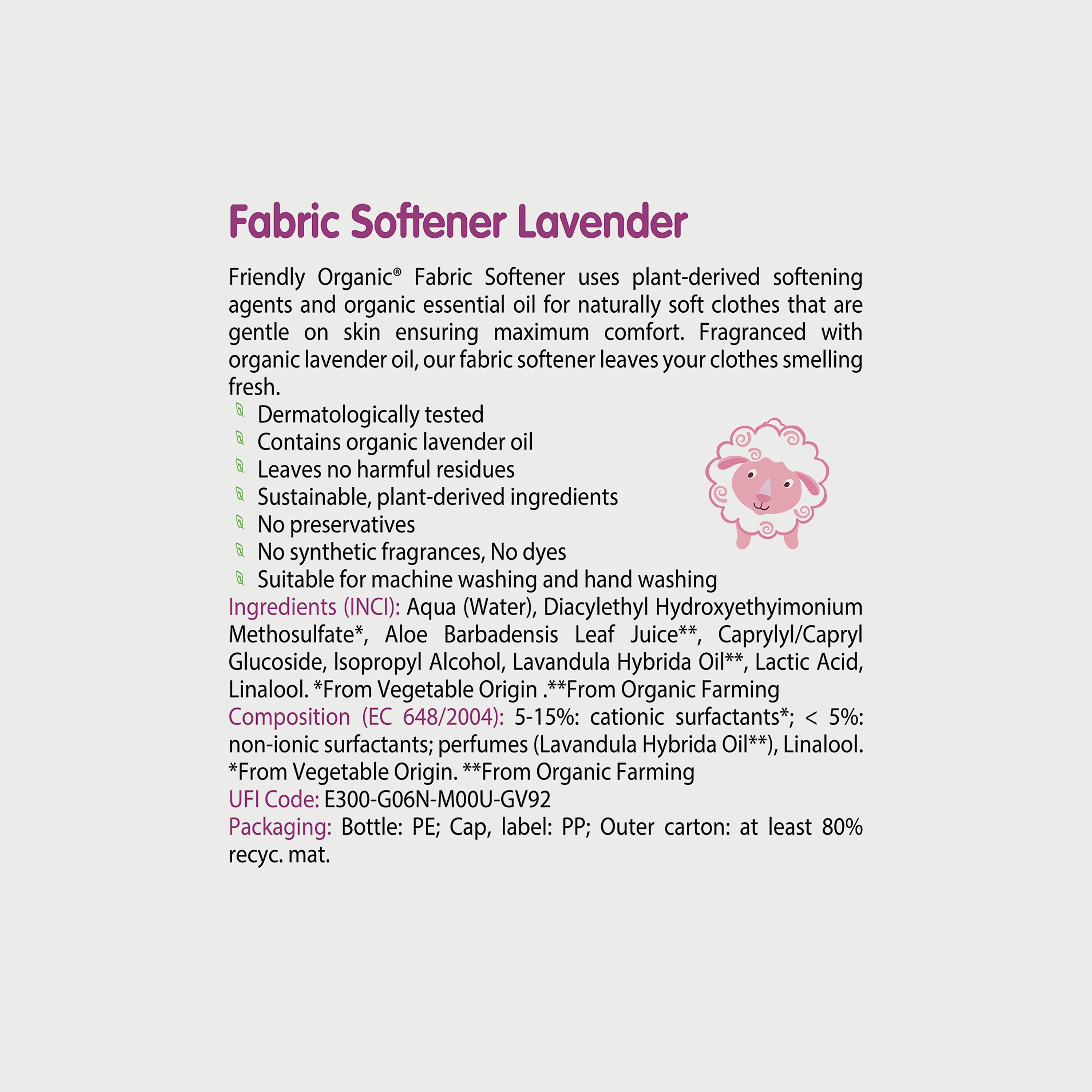 Friendly Organic Fabric Softener, Lavender, 750 ml-baby-feeding-cleaningliquids-image-2