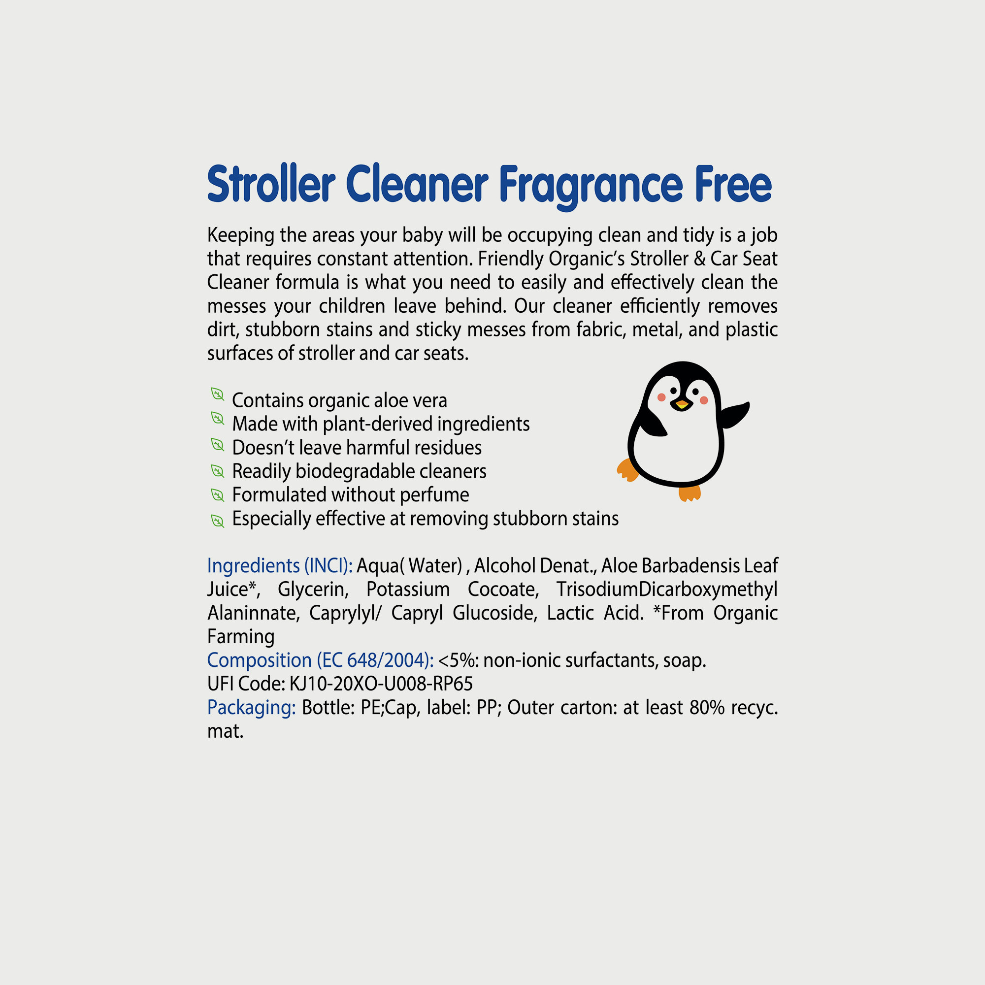 Friendly Organic Fragrance Free Cleaner for Stroller and Car Seat, 250 ml-baby-feeding-cleaningliquids-image-2