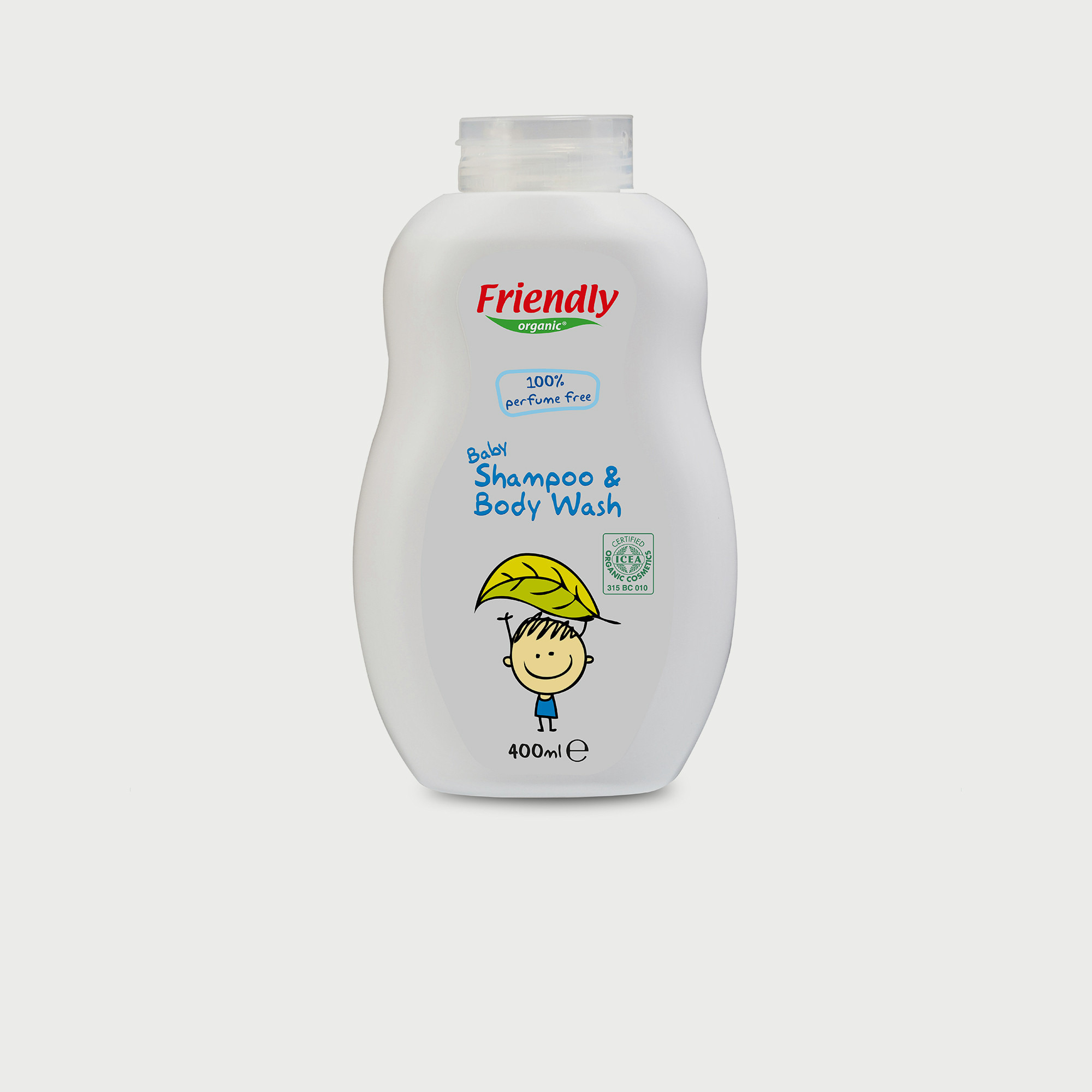 Friendly Organic Perfume Free Baby Shampoo and Body Wash, 400 ml-baby-bathandcare-hairbodyskincare-bodywashandsoaps-image-1