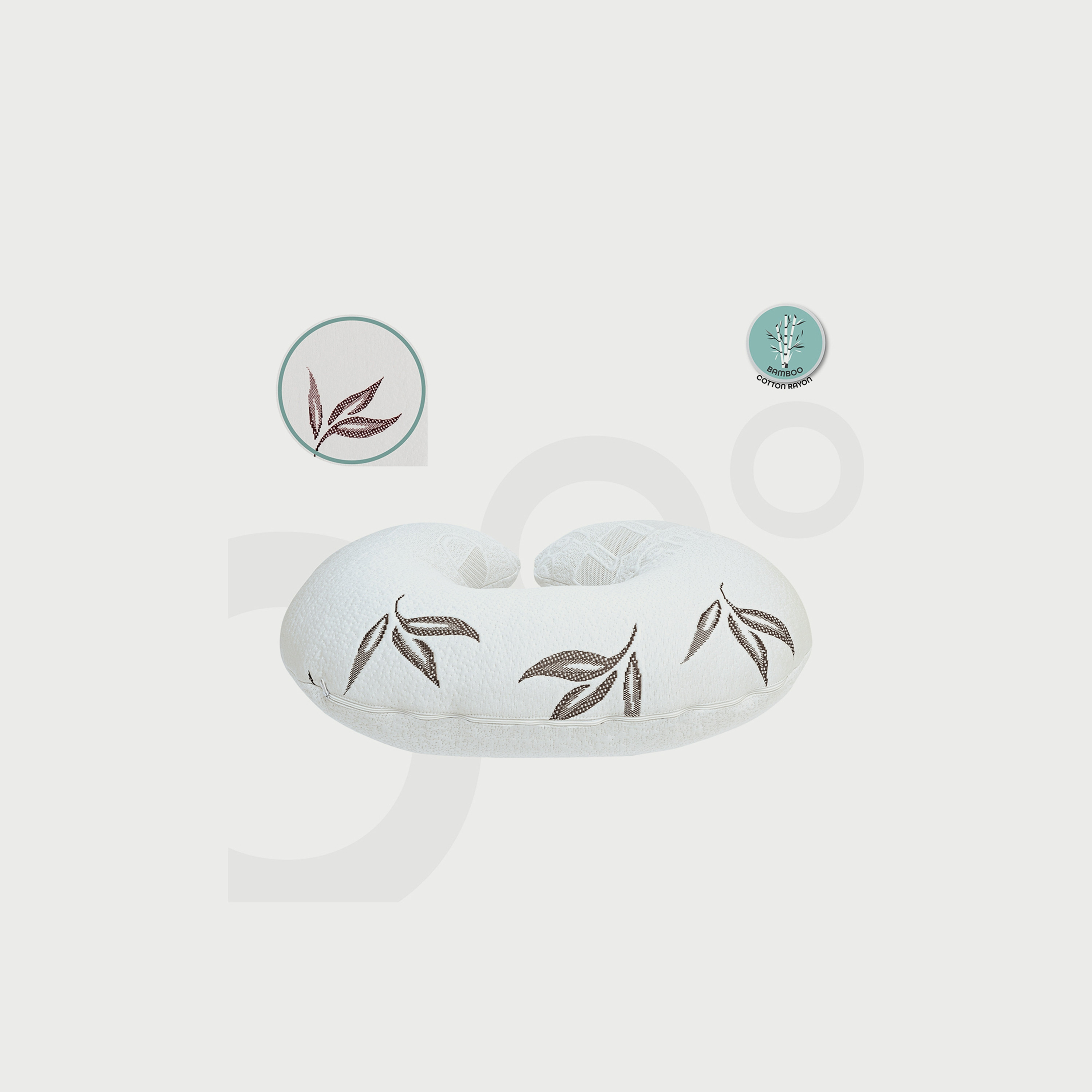 Moon Feeding Pillow With Bamboo Rayon, White-baby-nursery-babybedding-image-2