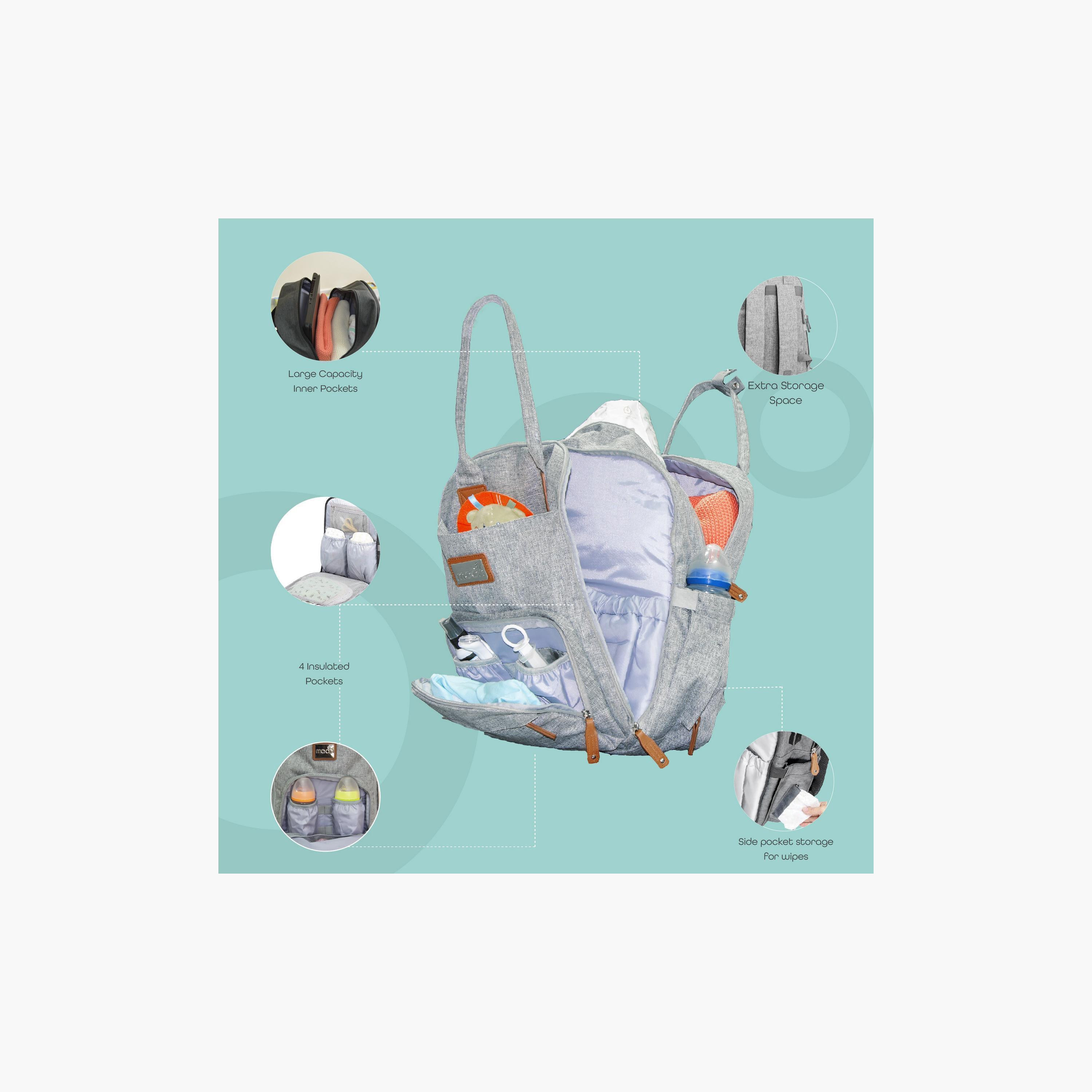 Moon Kary Me Diaper Backpack with Adjustable Straps and Zip Closure-baby-diapering-diaperbags-image-3
