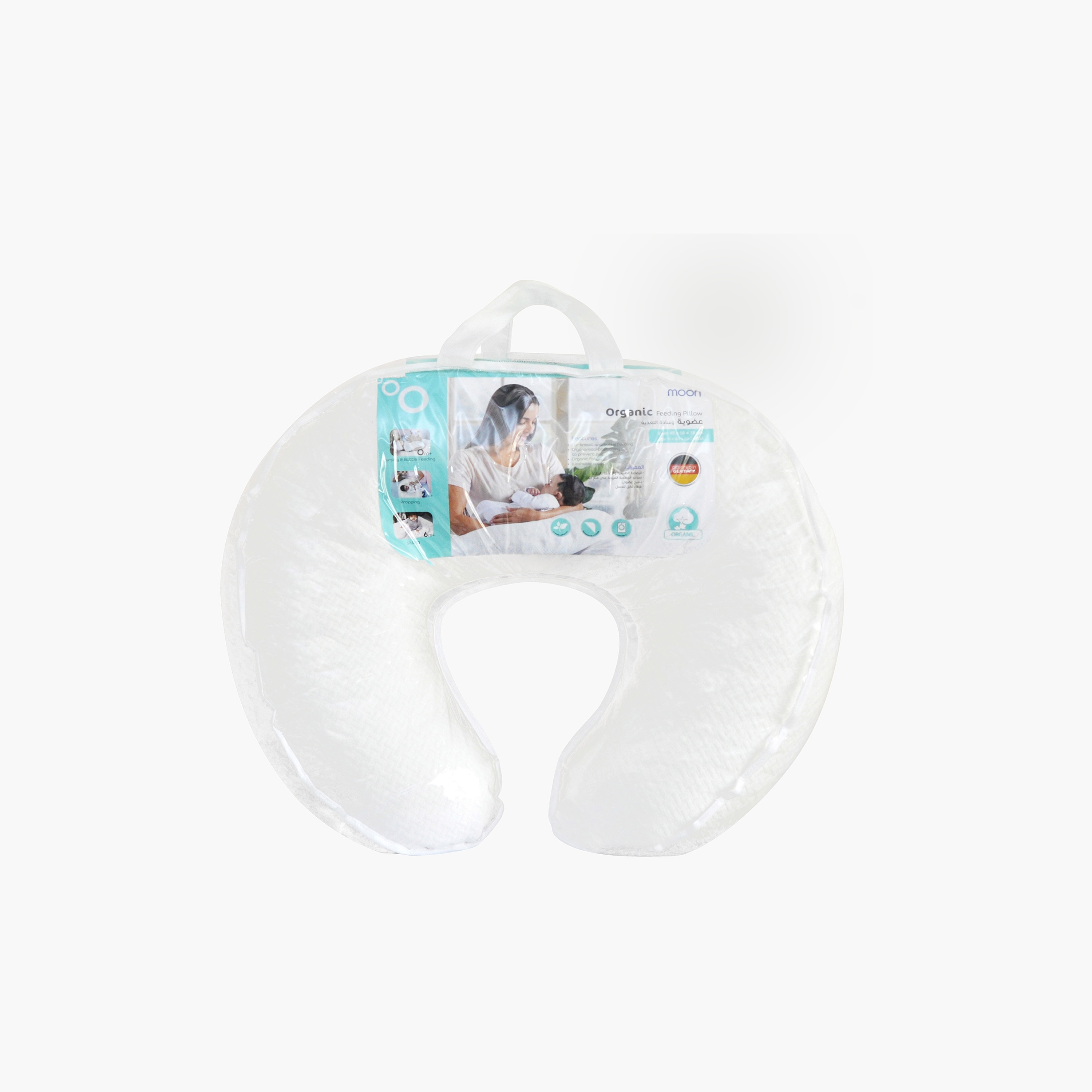 Moon Organic Feeding/Baby Support Pillow - White-baby-feeding-breastfeedingandcare-image-4