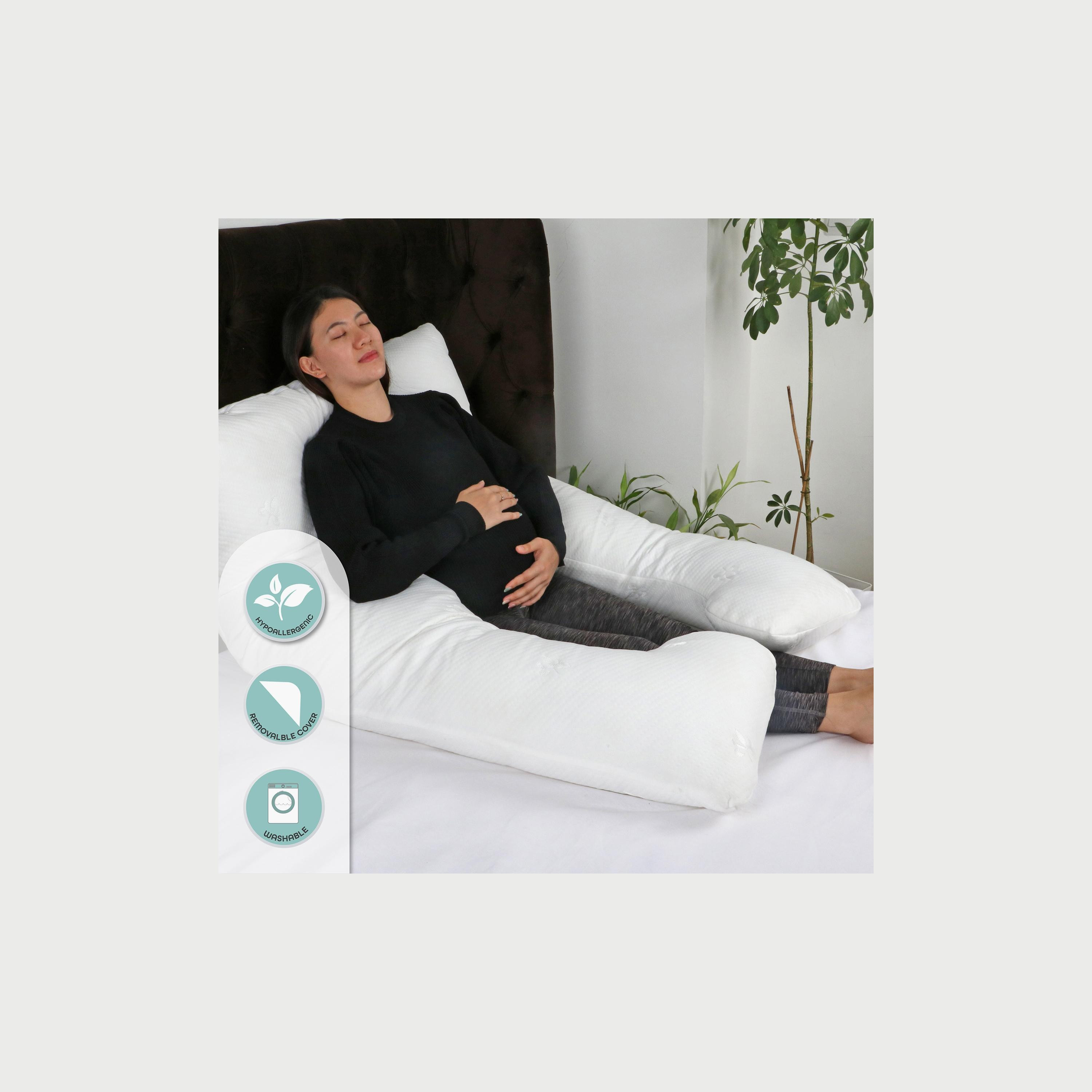 وسادة حمل لكامل الجسم على شكل حرف U من موون, أبيض-baby-feeding-breastfeedingandcare-image-4