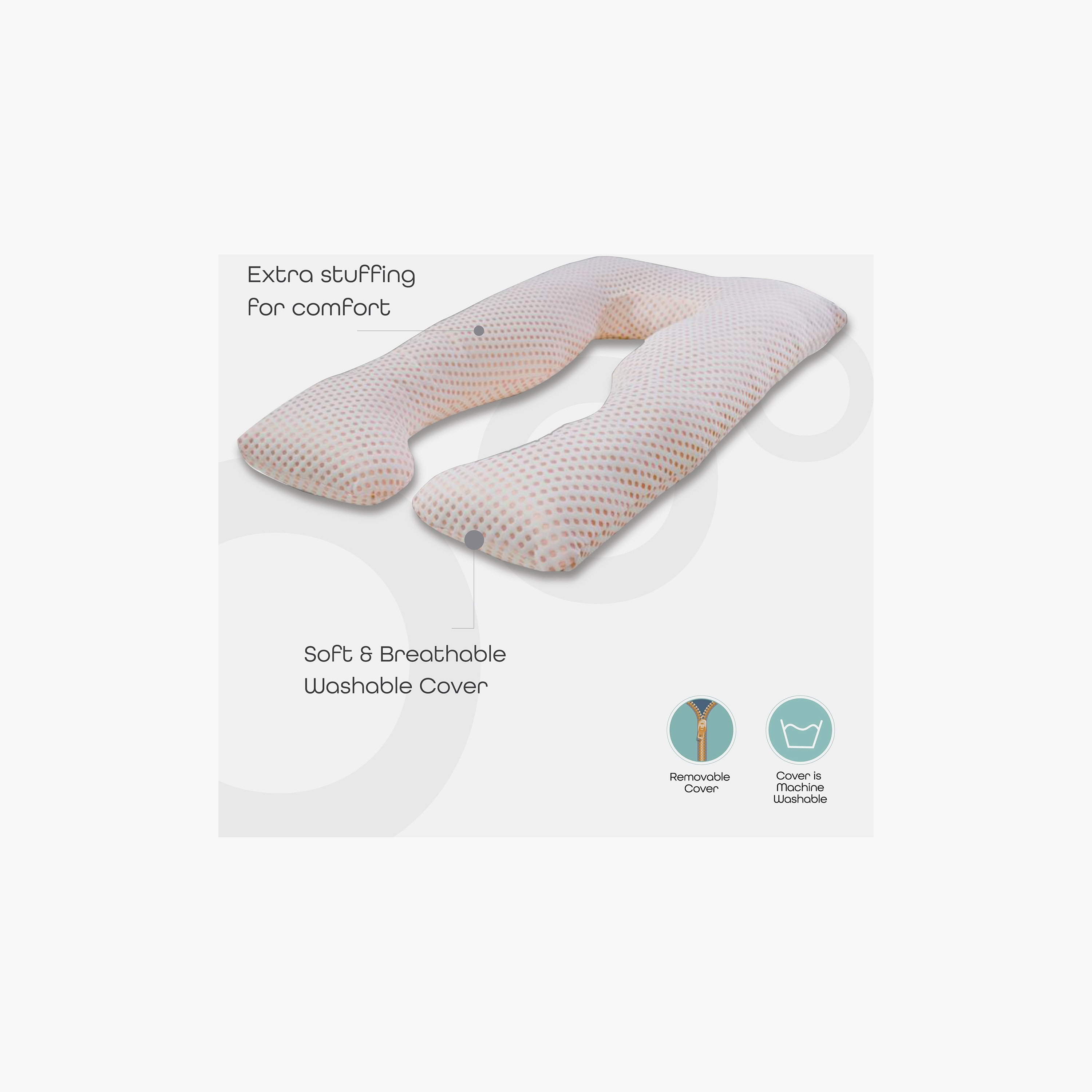 Moon U-Shaped Full Body Pregnancy Pillow - 81x43x3 cms-baby-nursery-babybedding-image-2