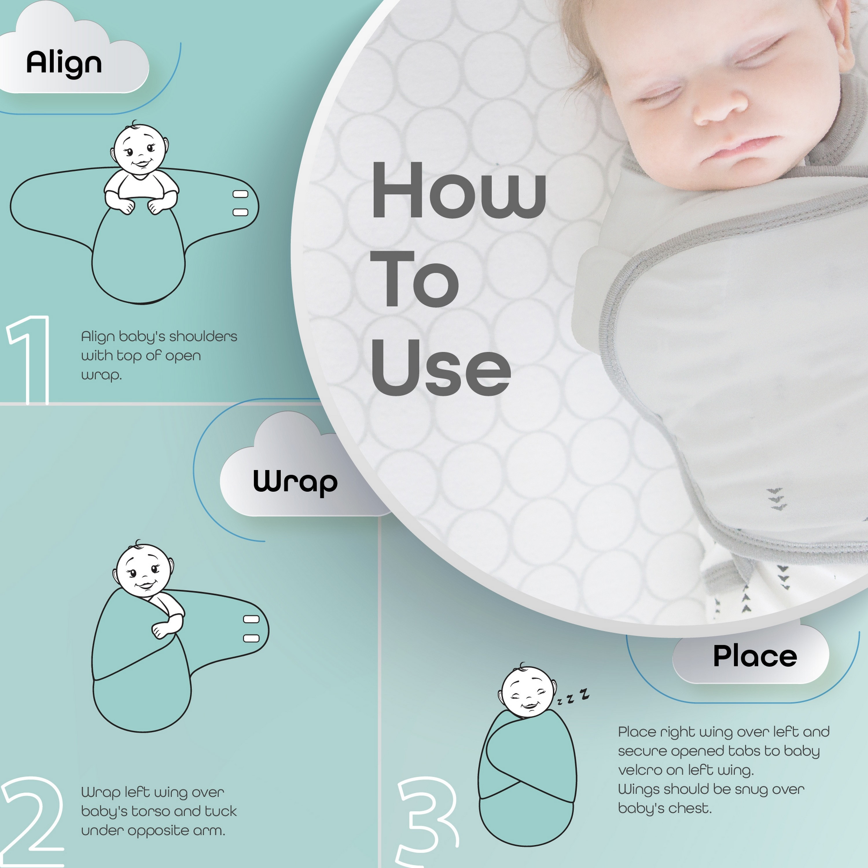 قماط عضوي بطبعات من مون-baby-nursery-blanketsandswaddles-swaddlesandsleepingbags-image-4