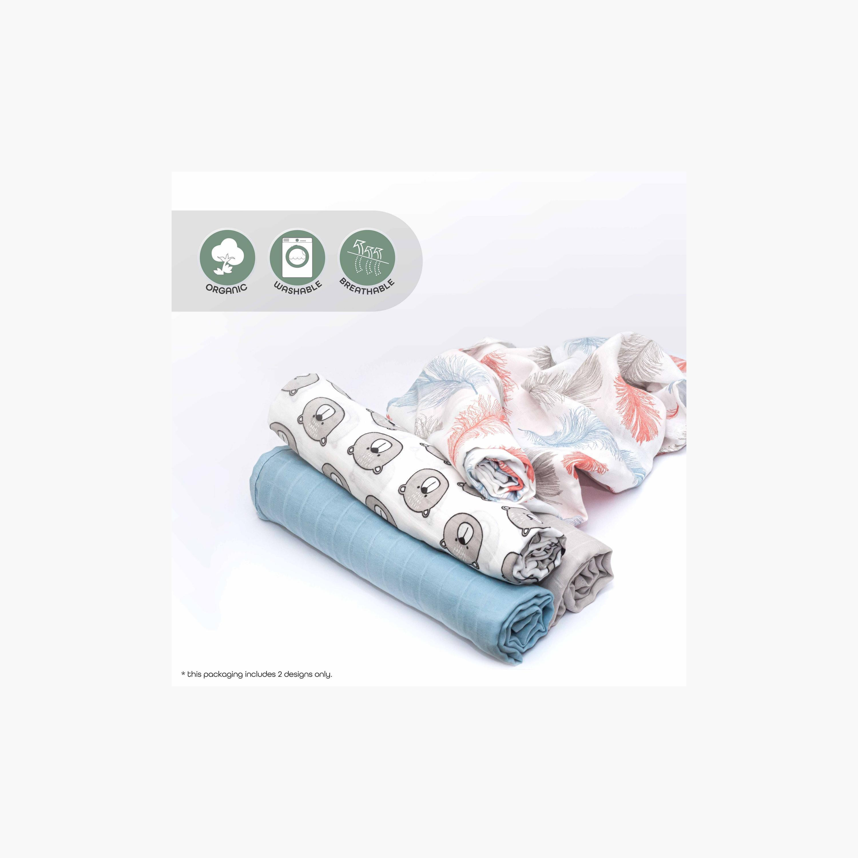 قماط من موسلين الخيرزان من مون - طقم من قطعتين-baby-nursery-blanketsandswaddles-swaddlesandsleepingbags-image-4