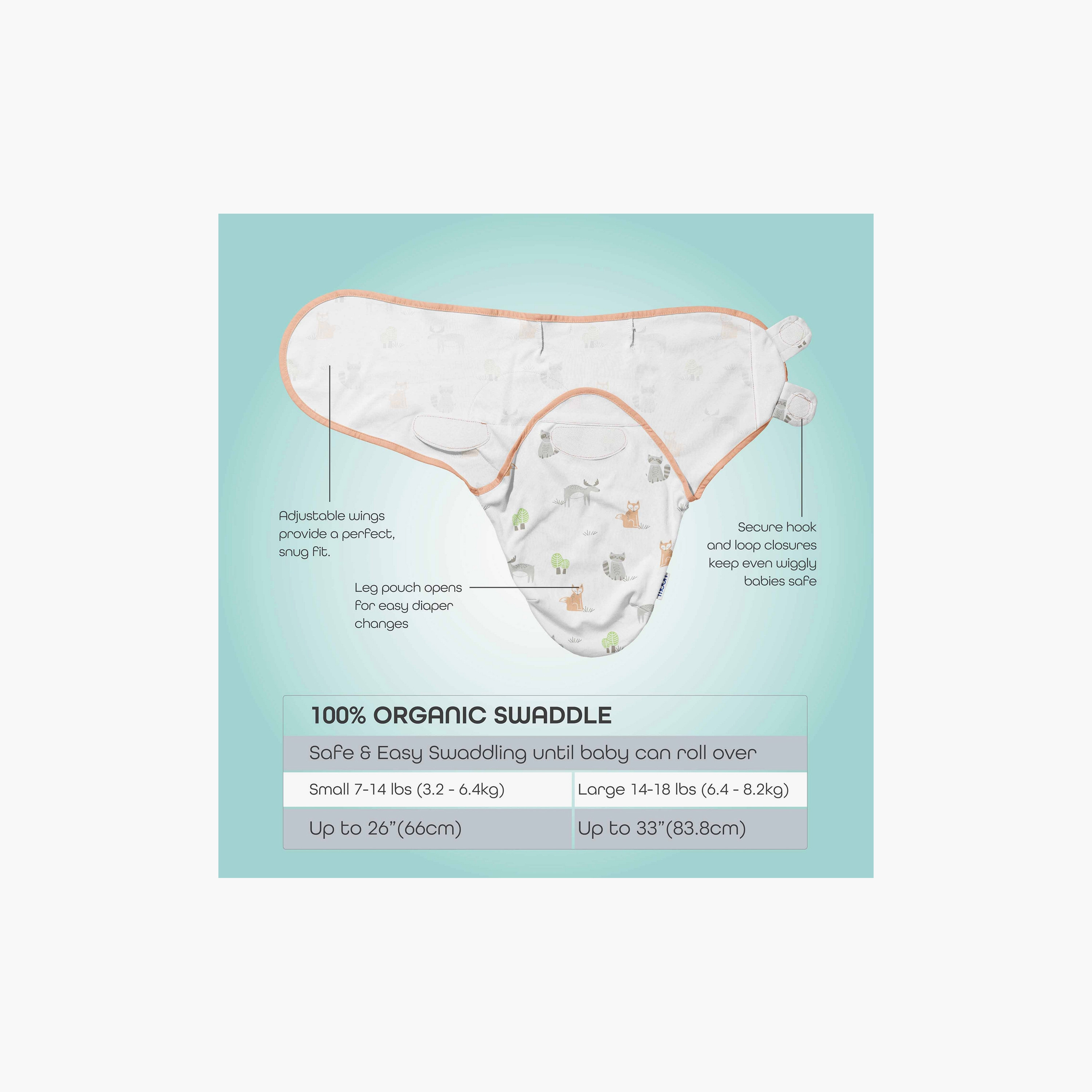 قماط عضوي بشريط إغلاق لاصق من مون - طقم من قطعتين-baby-nursery-blanketsandswaddles-swaddlesandsleepingbags-image-3