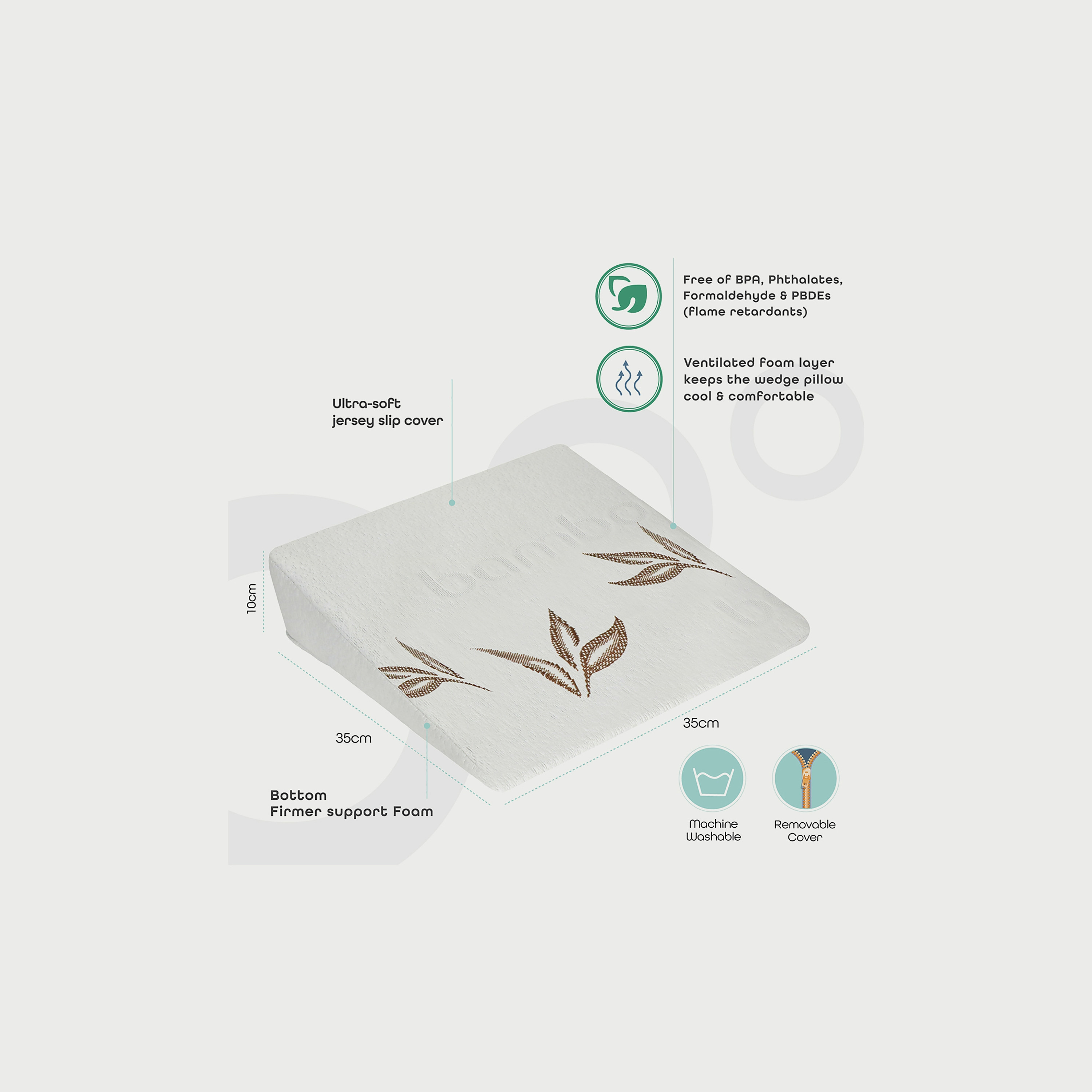 Moon Pregnancy Wedge Pillow, Leaf Print-baby-feeding-breastfeedingandcare-image-2