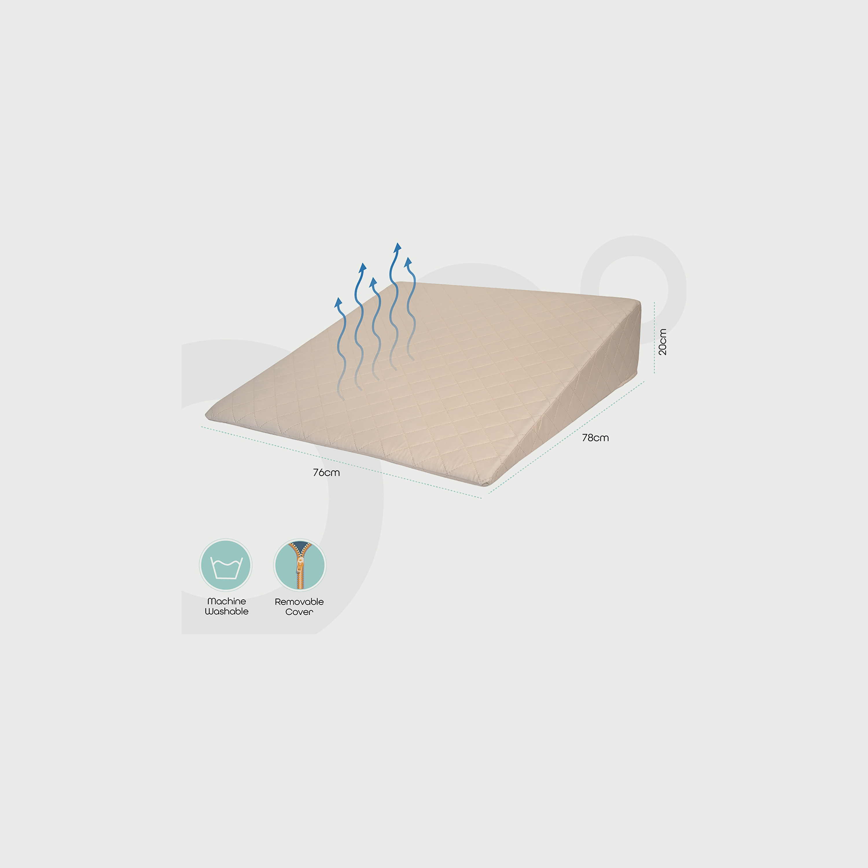 Moon Pregnancy Wedge Pillow for GERD Acid Reflux, Beige-baby-maternalcare-pregnancypillows-image-2