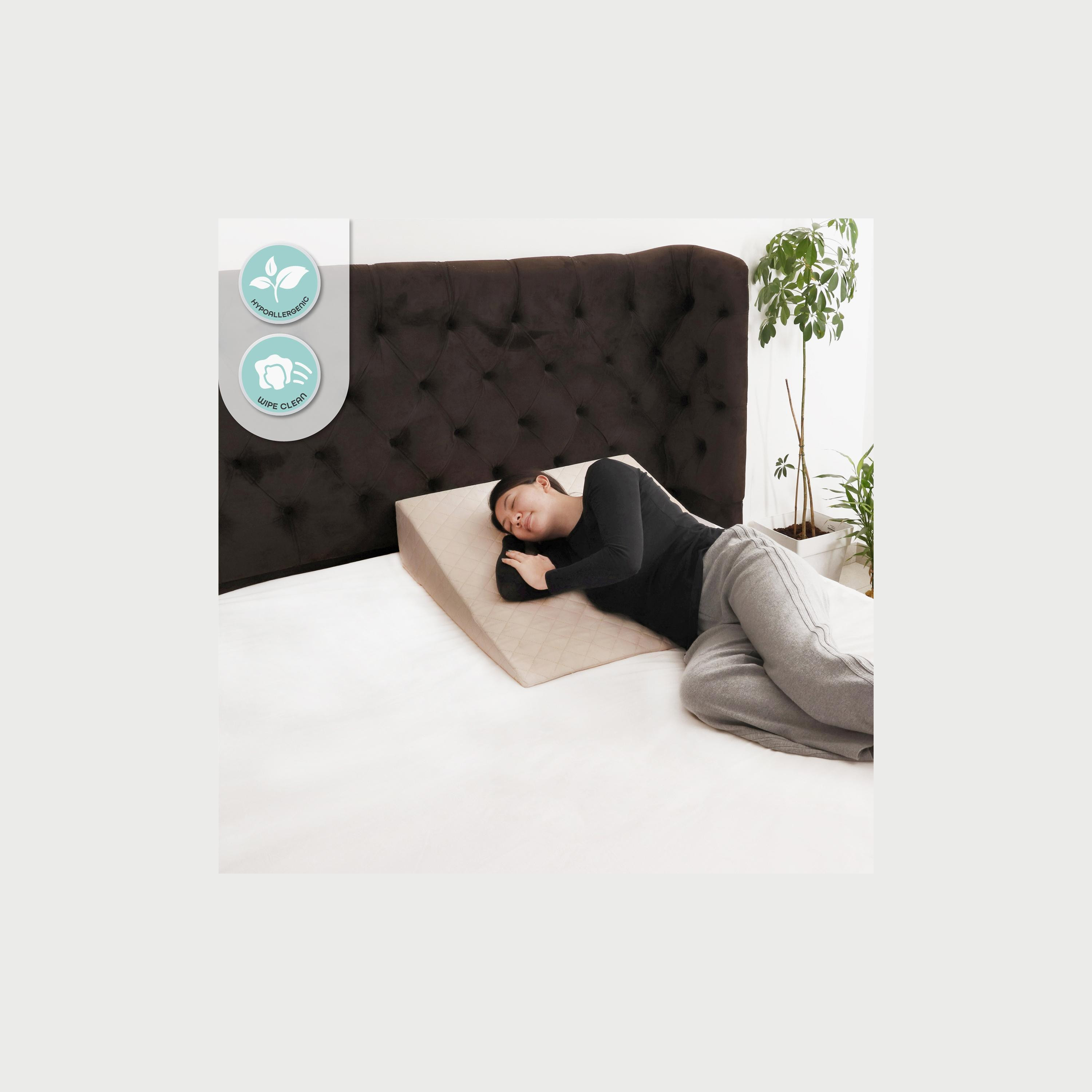 Moon Pregnancy Wedge Pillow for GERD Acid Reflux, Beige-baby-maternalcare-pregnancypillows-image-4