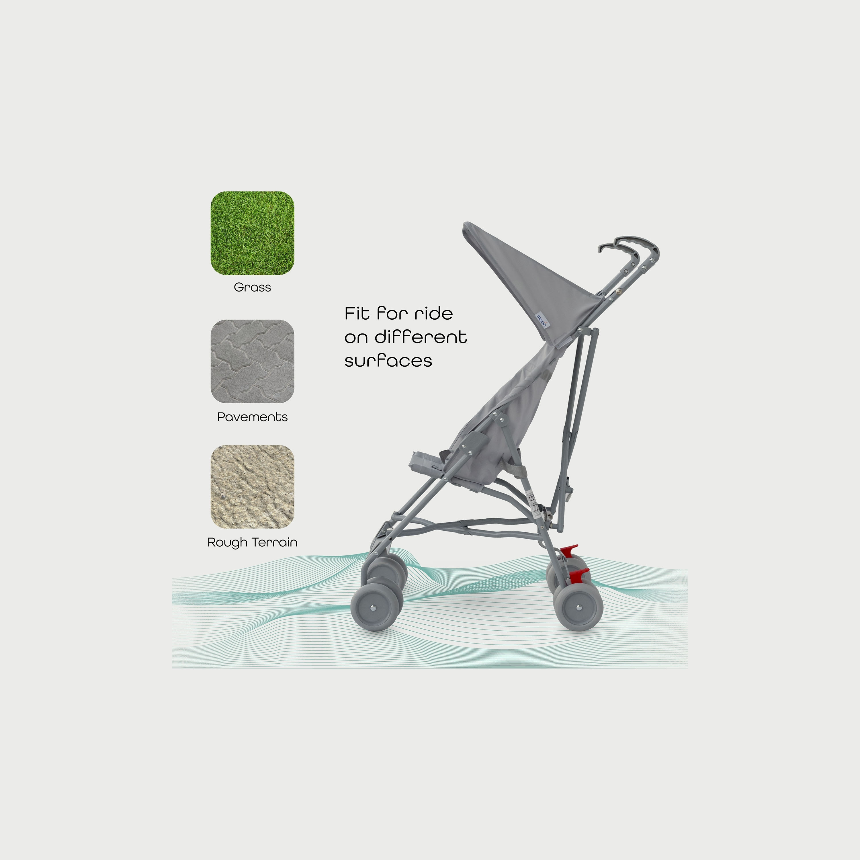 Moon Jet-Ultra Lightweight and Compact Fold Buggy Stroller - Light Grey-baby-gear-strollersandprams-buggies-image-4