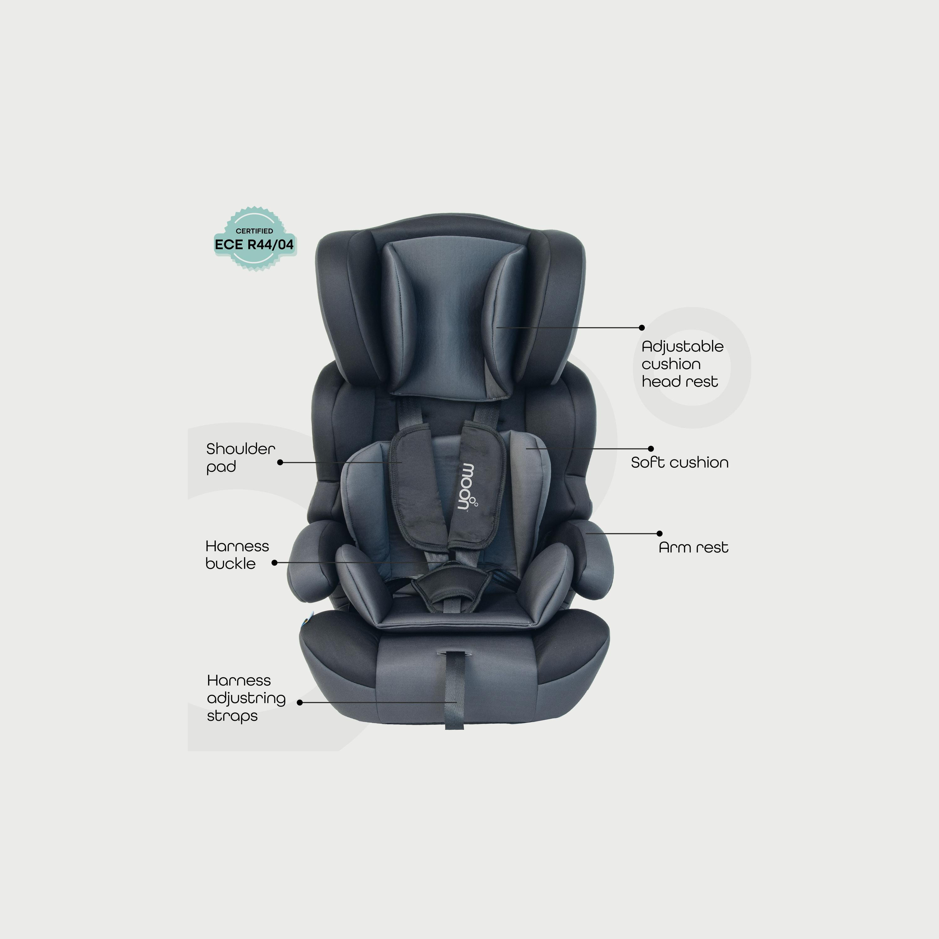 Moon Tolo Car Seat (Group 1, 2, 3) Black-baby-gear-carseats-image-4