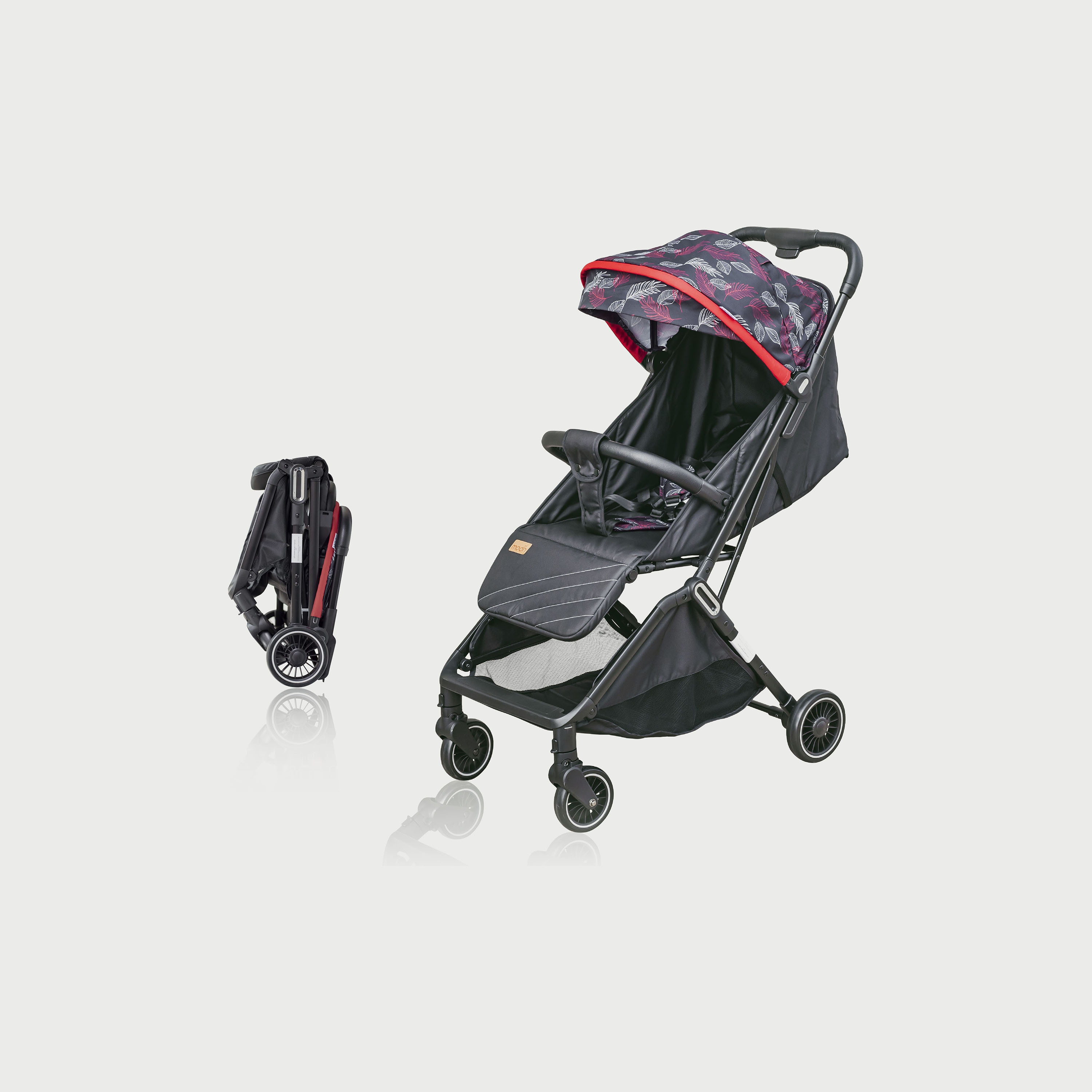Moon Pronto Autofold Stroller, Leaf Pattern-baby-gear-strollersandprams-strollers-image-1