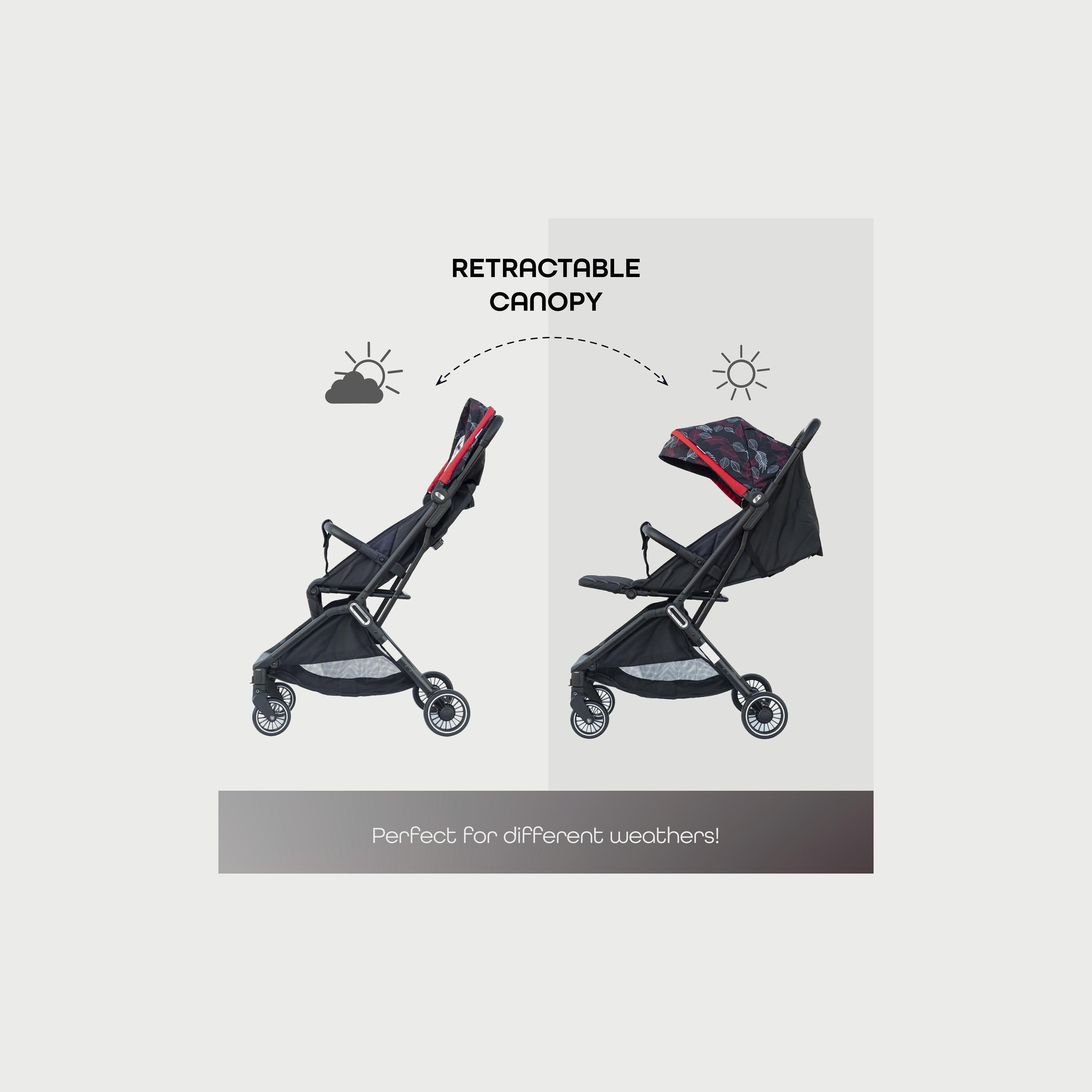 Moon Pronto Autofold Stroller, Leaf Pattern-baby-gear-strollersandprams-strollers-image-4