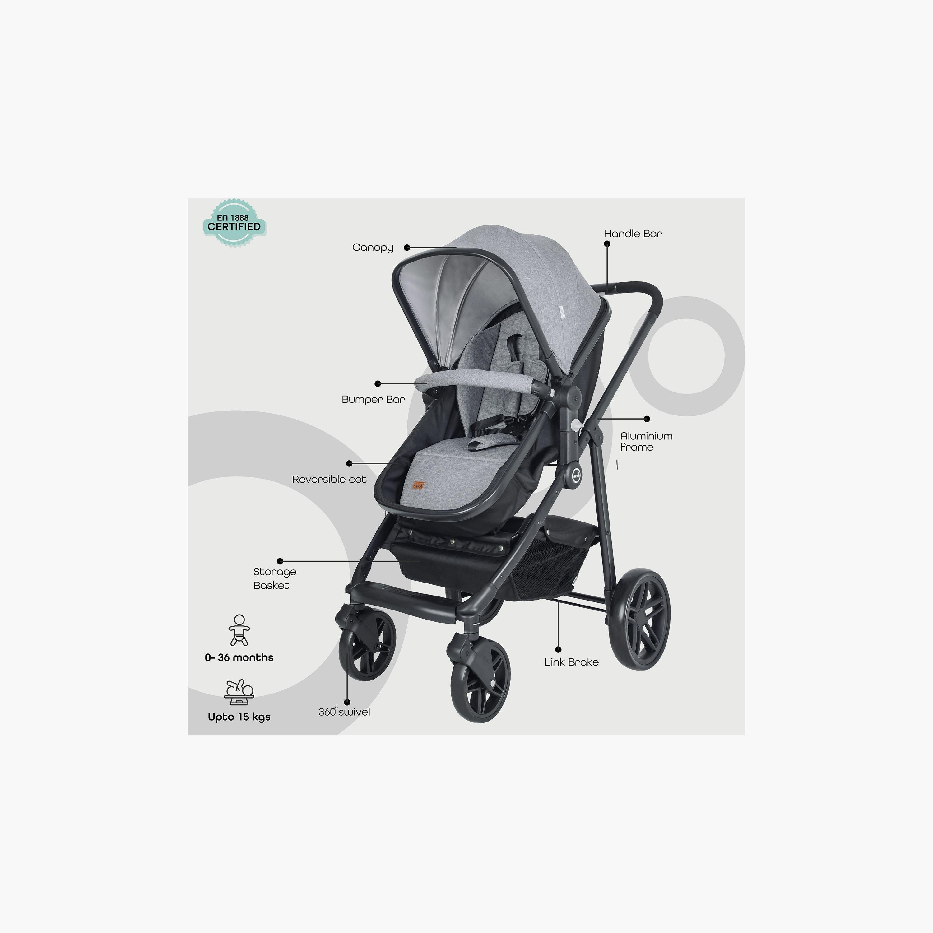 Buy Moon Tres 3 In 1 Travel System Light Grey Online Babyshop Kuwait