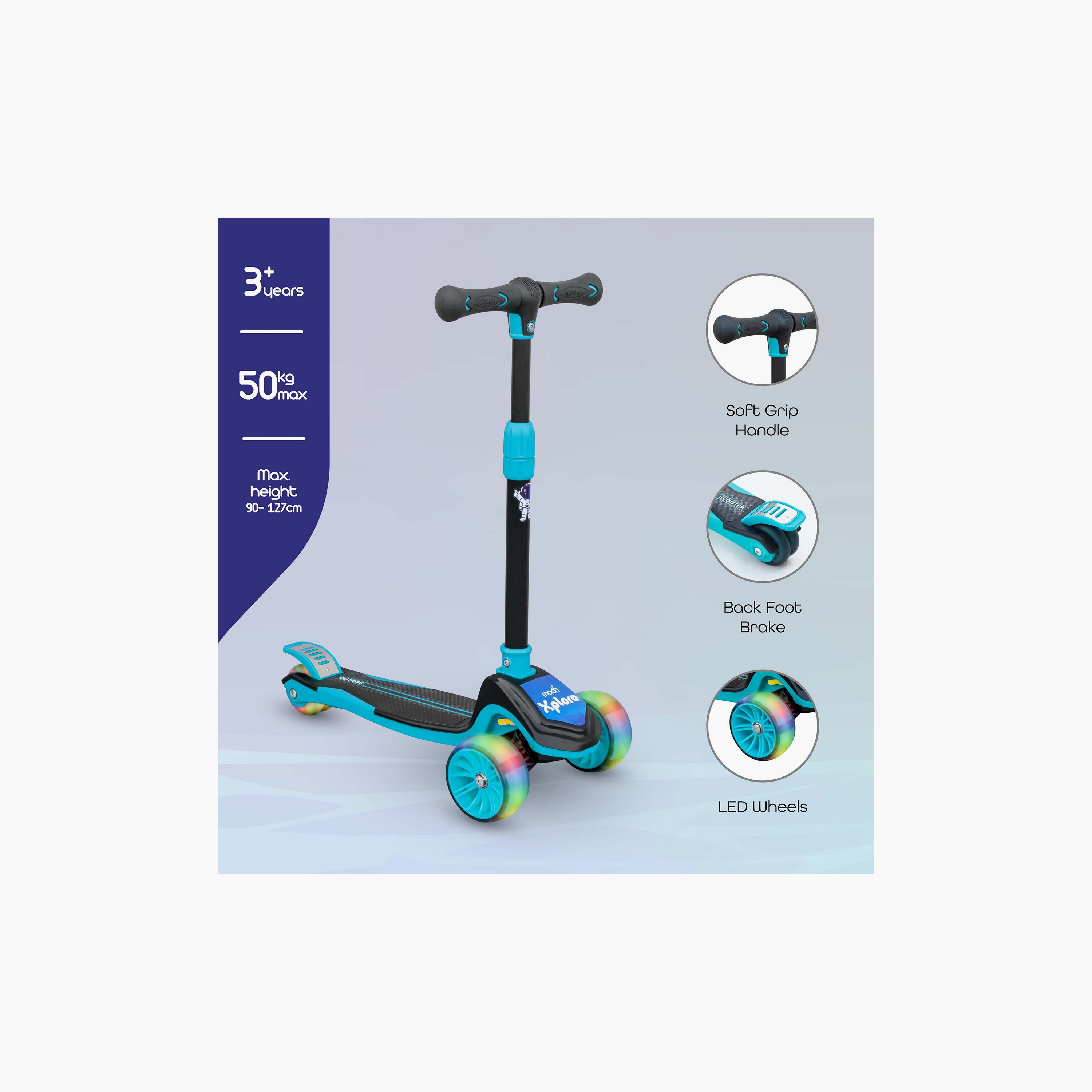 سكوتر للأطفال قابل للطي إكسبلورا من مون - أزرق-toys-outdoor-scooters-image-5