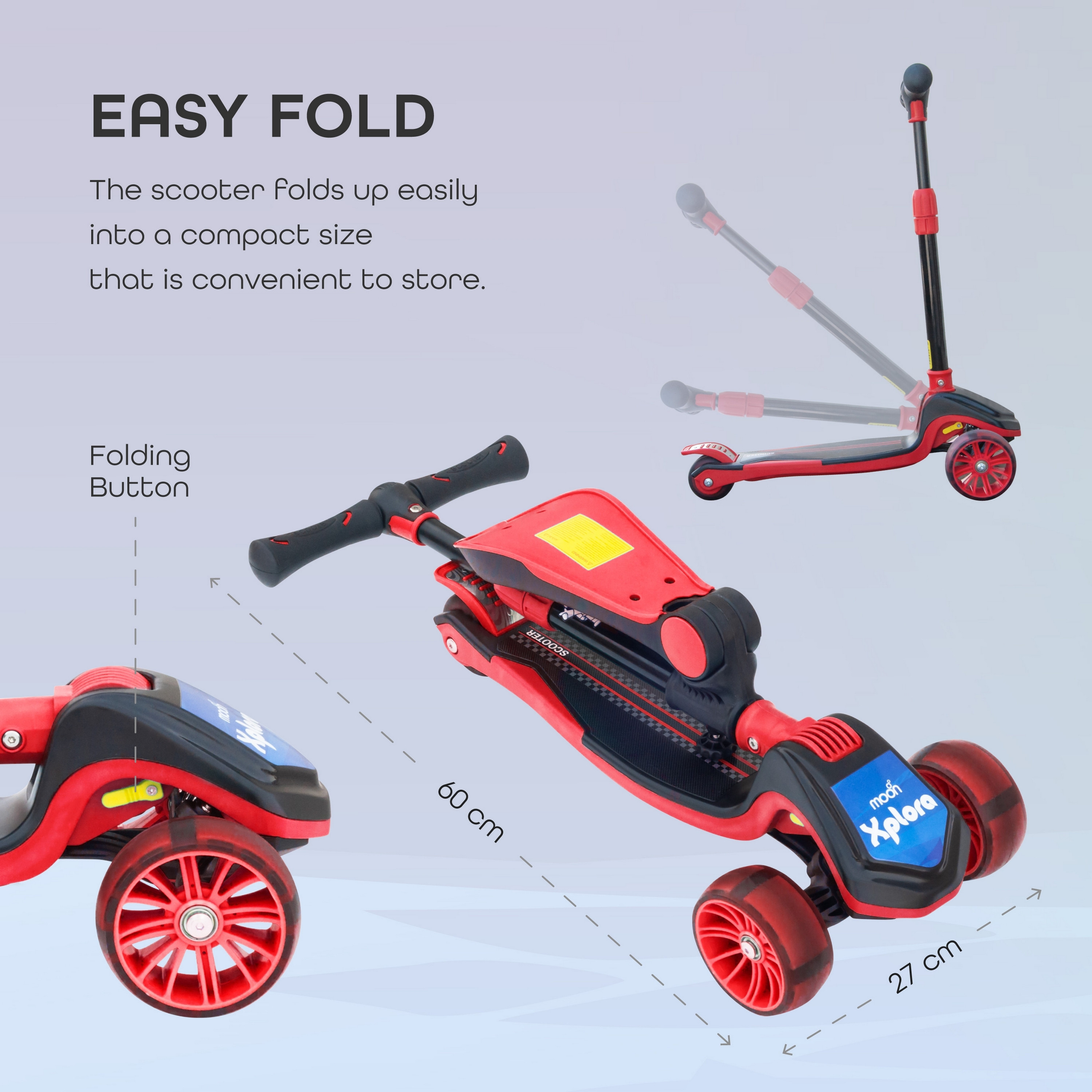 Moon Xplora Foldable Baby Scooter with Seat - Red-toys-outdoor-scooters-image-3