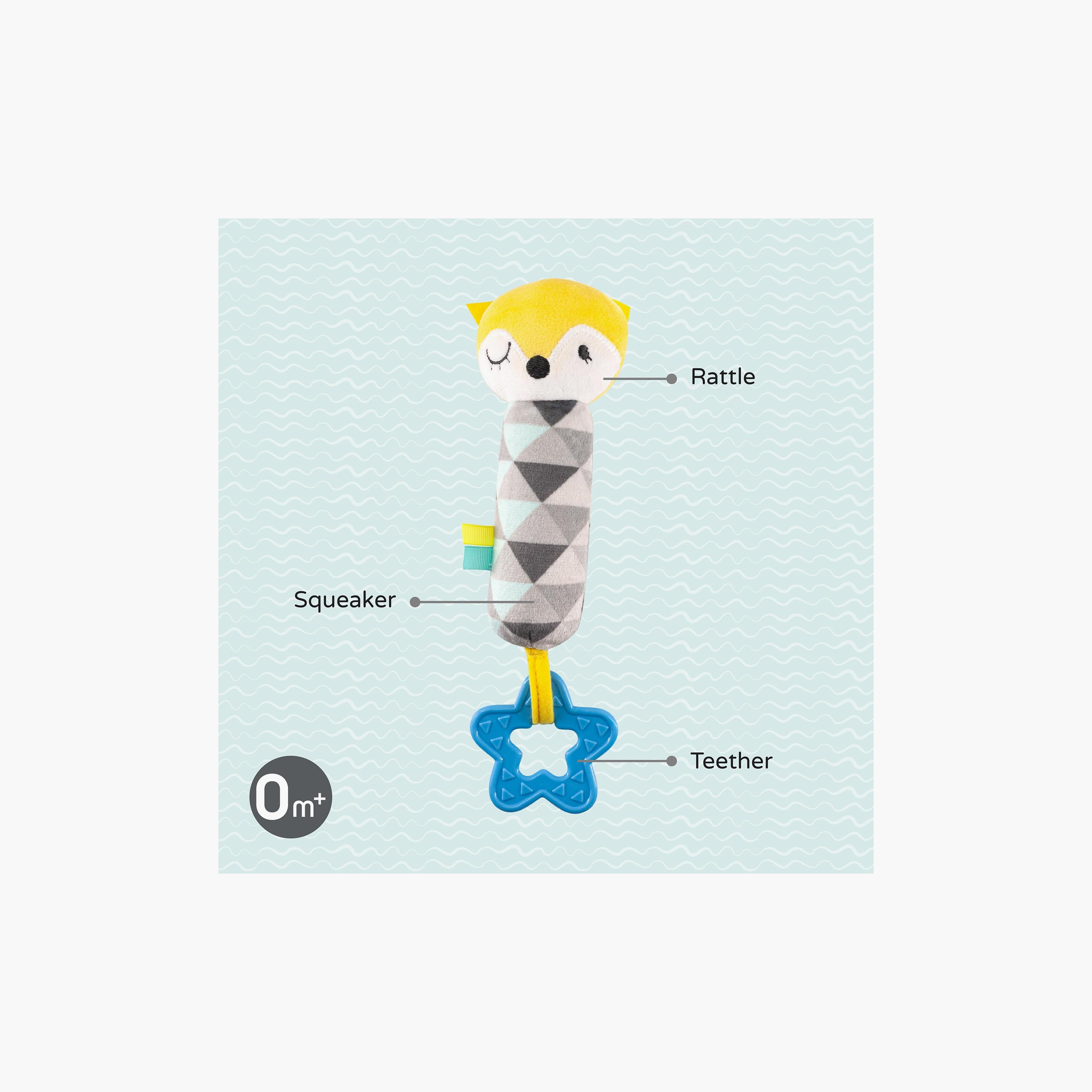 Moon Fox Shaped Soft Rattle Toy-toys-babyandtoddlertoys-rattlesandteethers-image-2