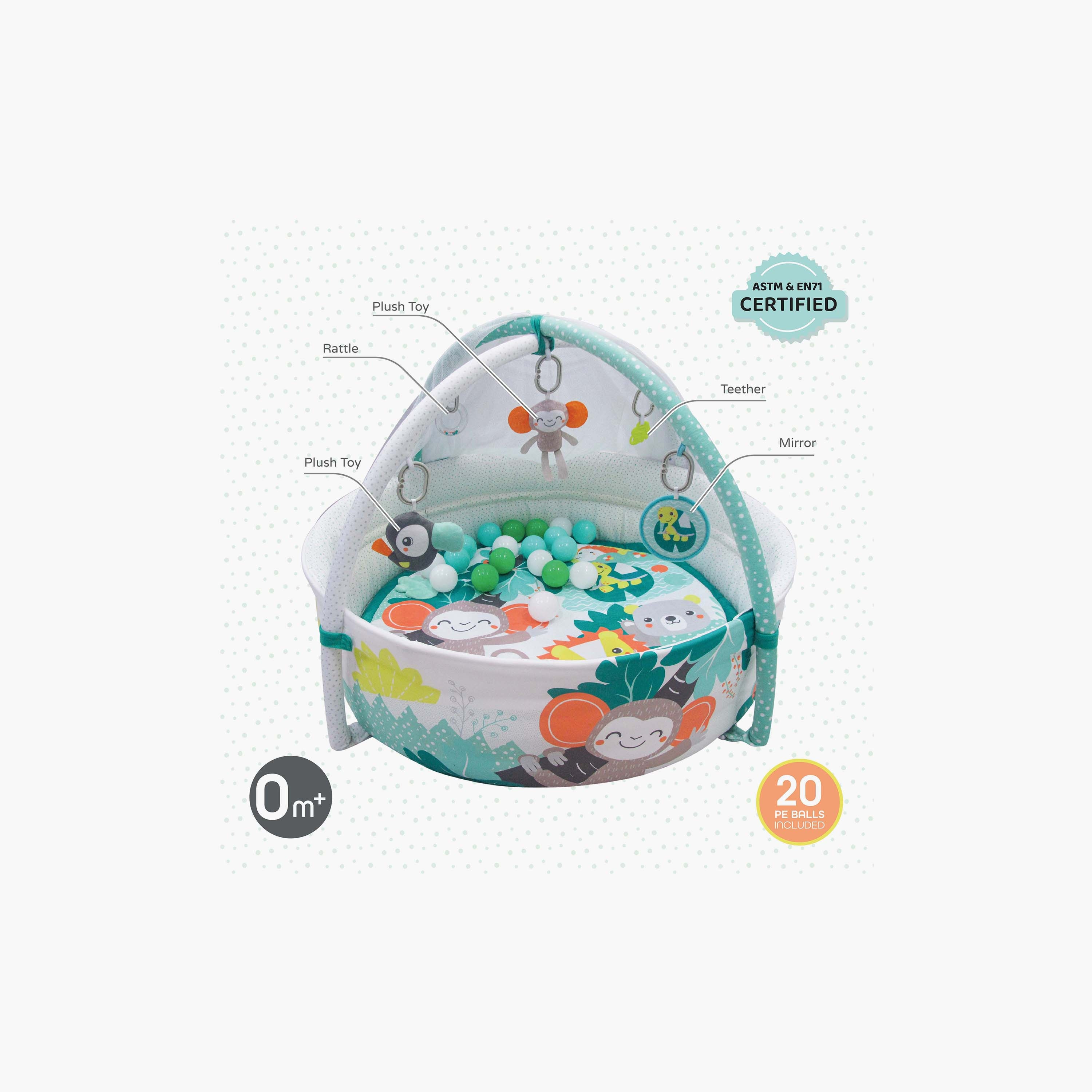 iFam Shell Convertible Playmat - 50x50x10 cm-baby-infantactivity-playpensandplaymats-image-2