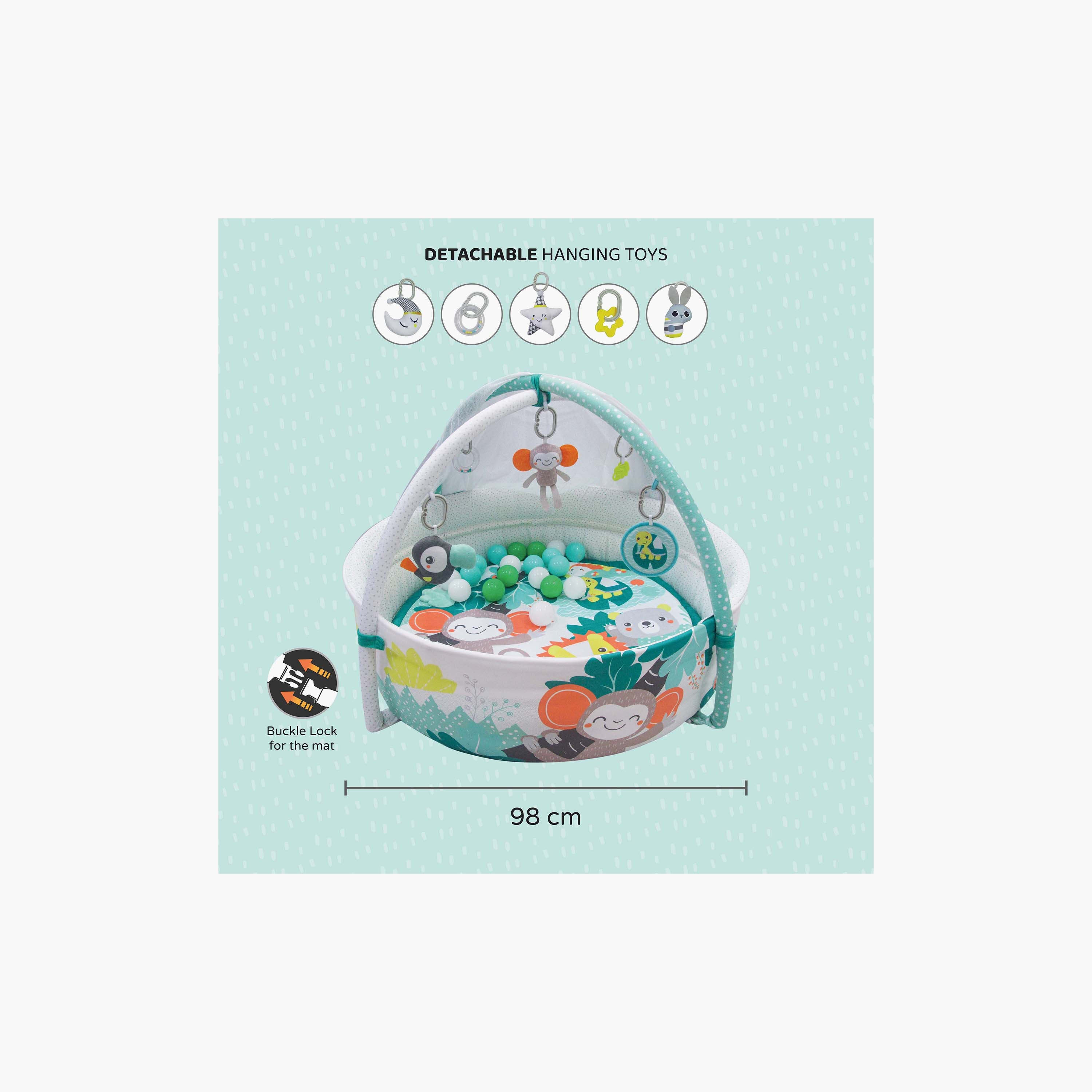 iFam Shell Convertible Playmat - 50x50x10 cm-baby-infantactivity-playpensandplaymats-image-4