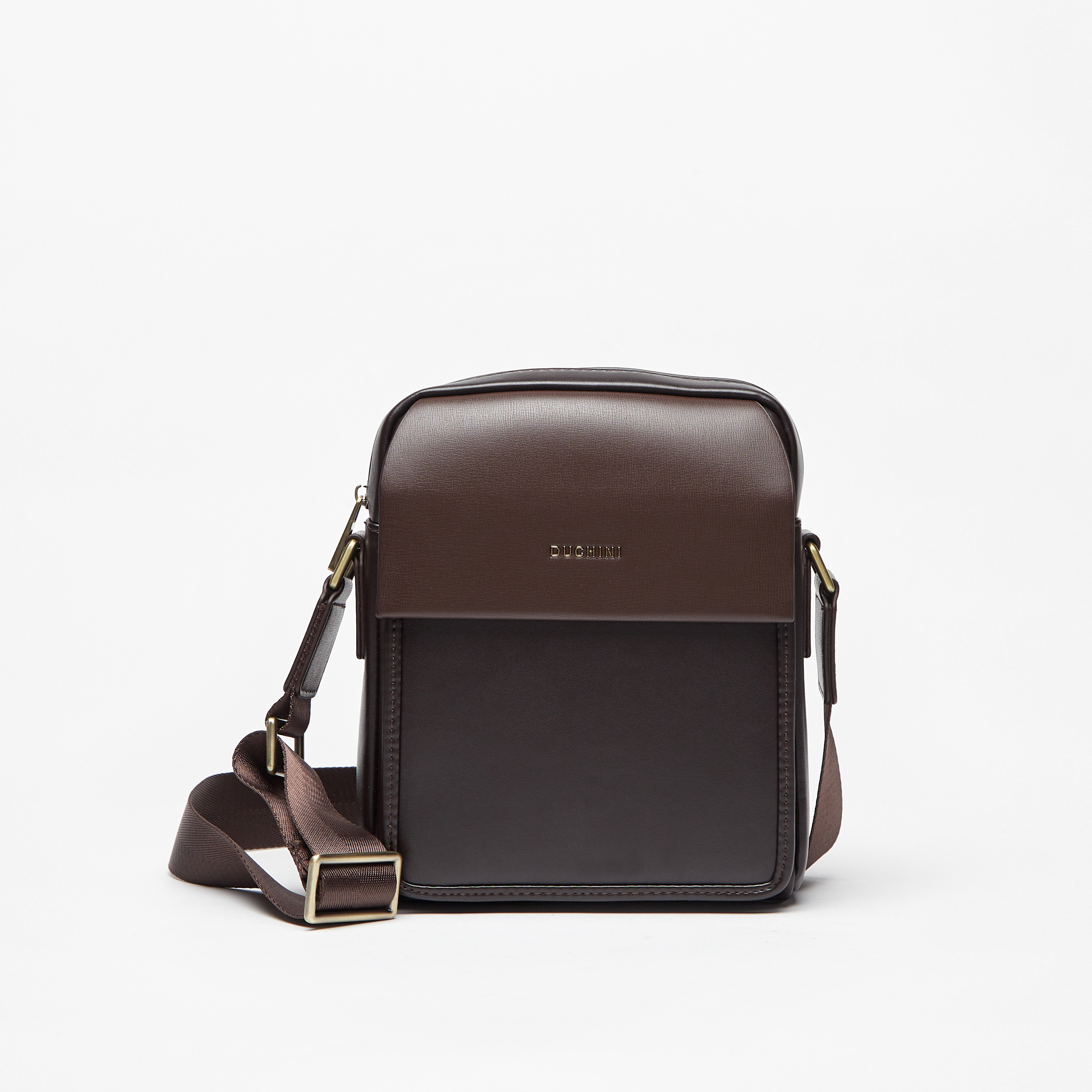 Duchini Solid Crossbody Bag with Adjustable Strap and Zip Closure-travel-accessories-image-1